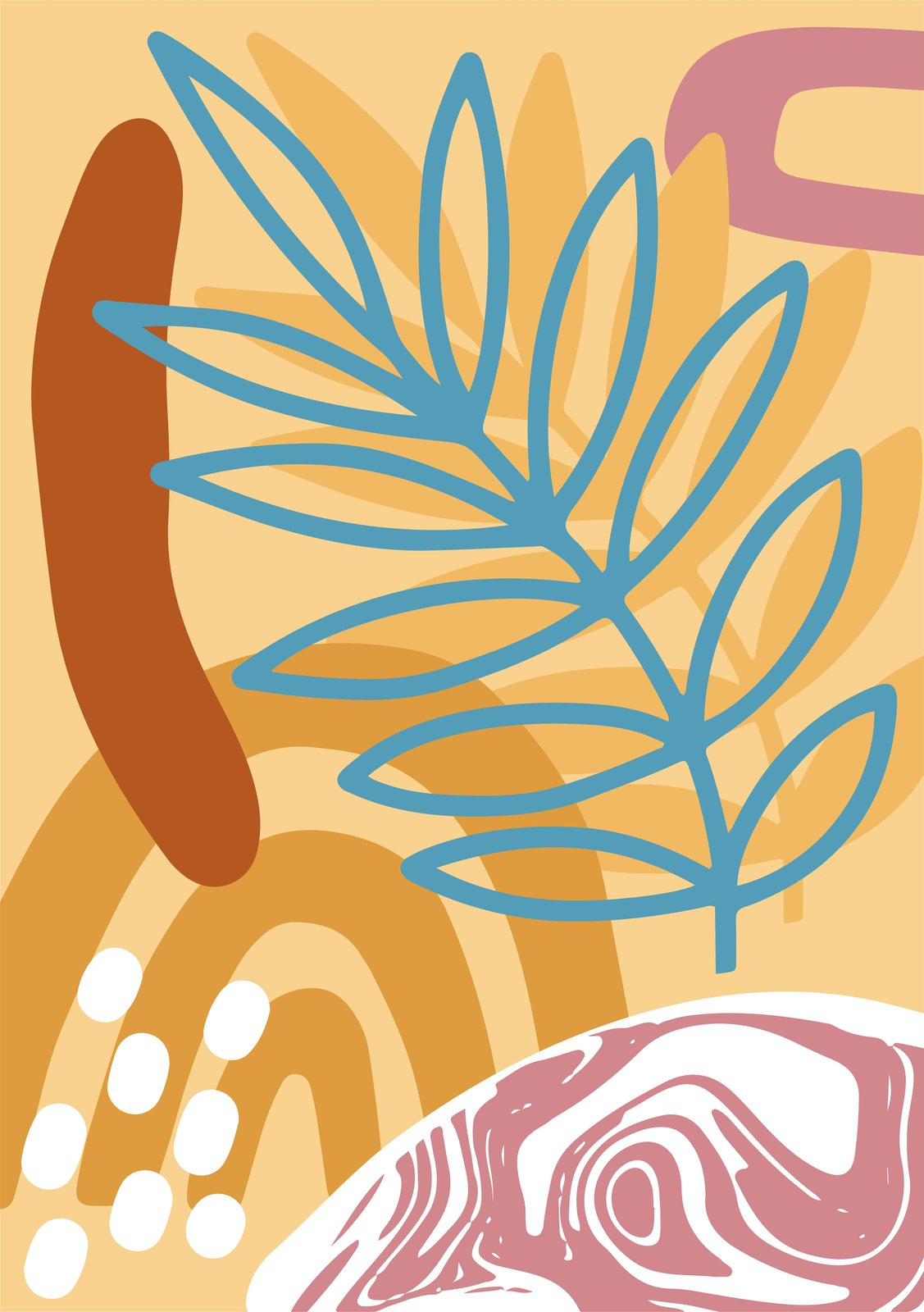 Boho Abstract Floral Wall Art