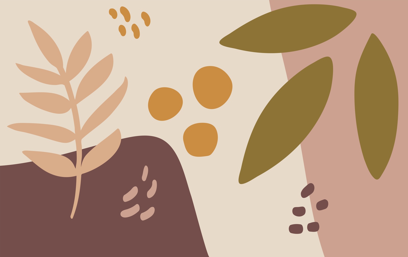 Boho Abstract Botanical Wall Art