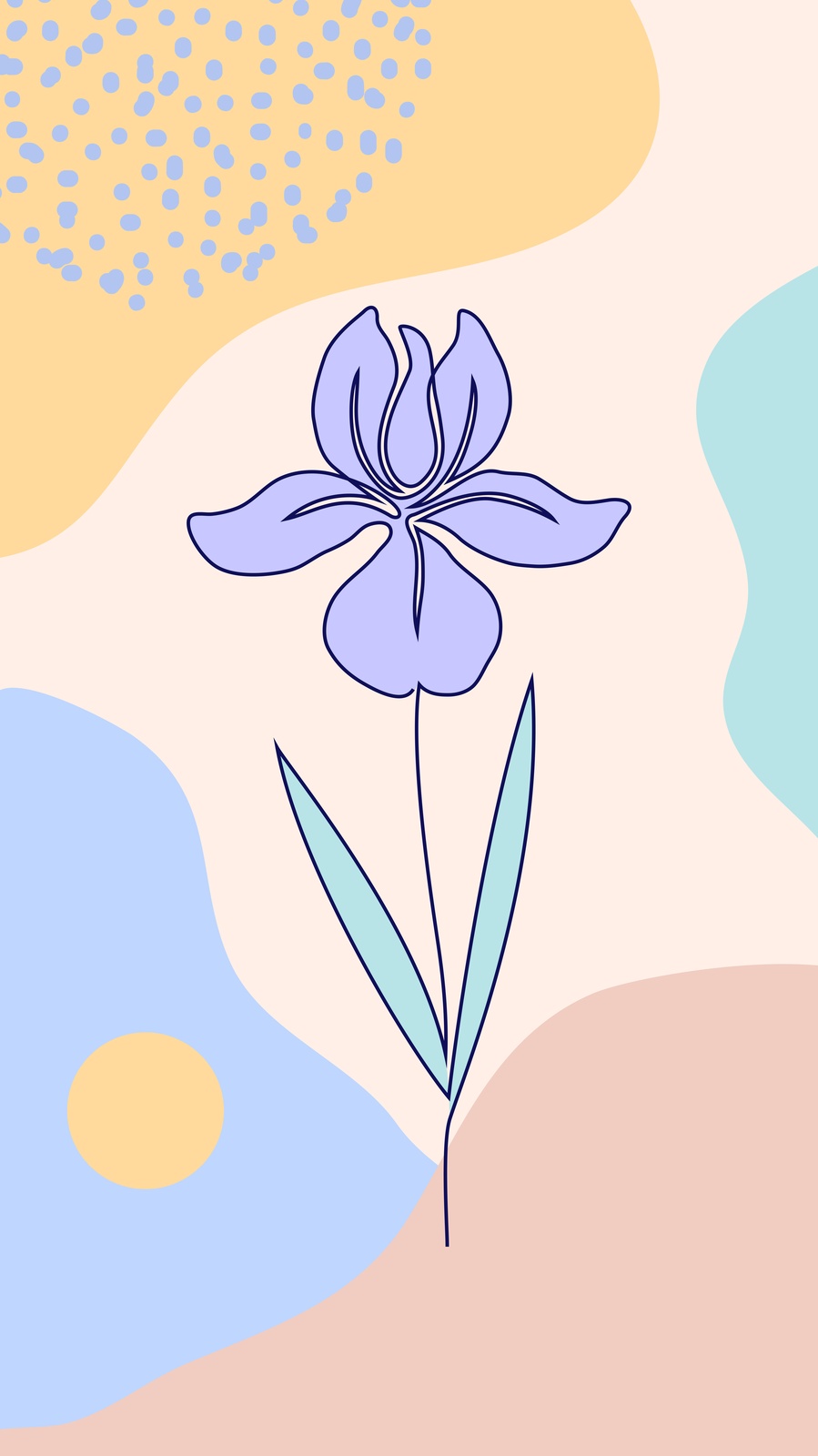 Modern Abstract Iris Flower Wall Art