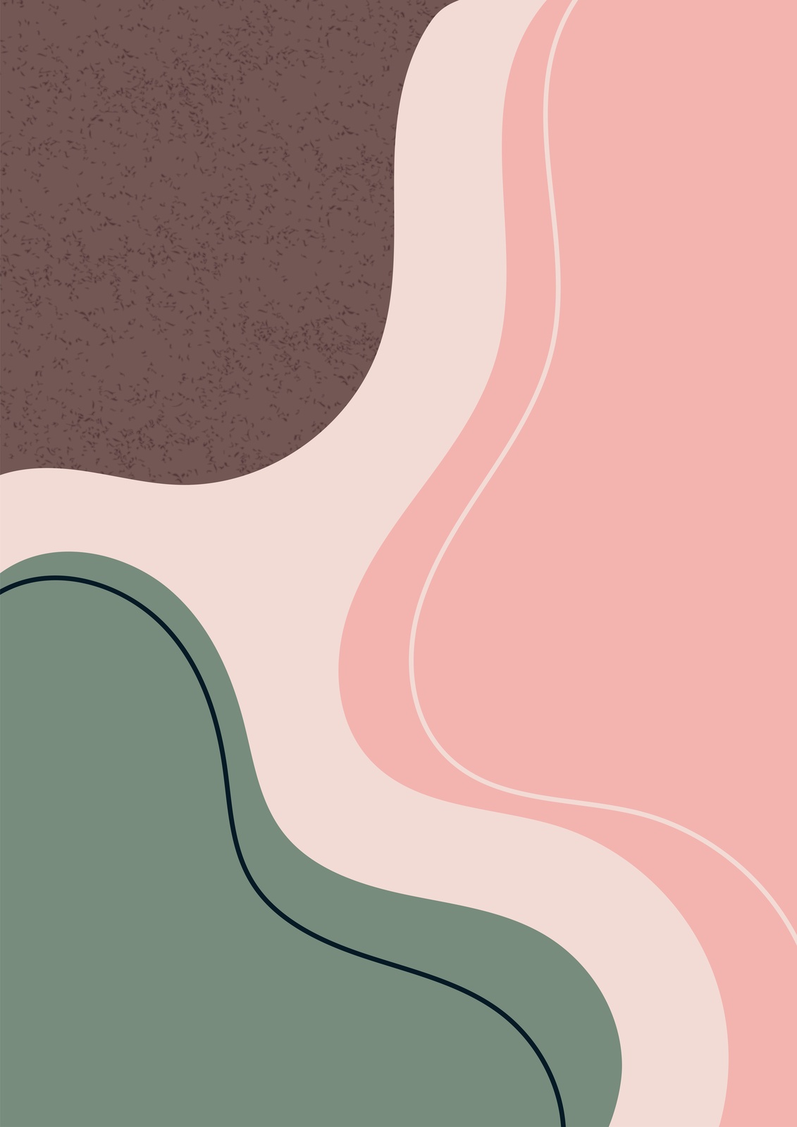 Abstract Wave Blush & Sage Wall Art