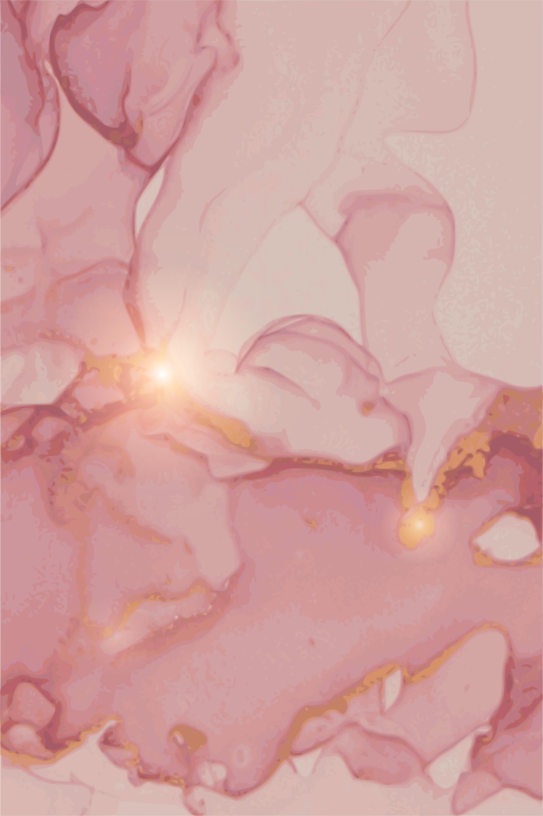 Blush & Gold Abstract Swirls Wall Art