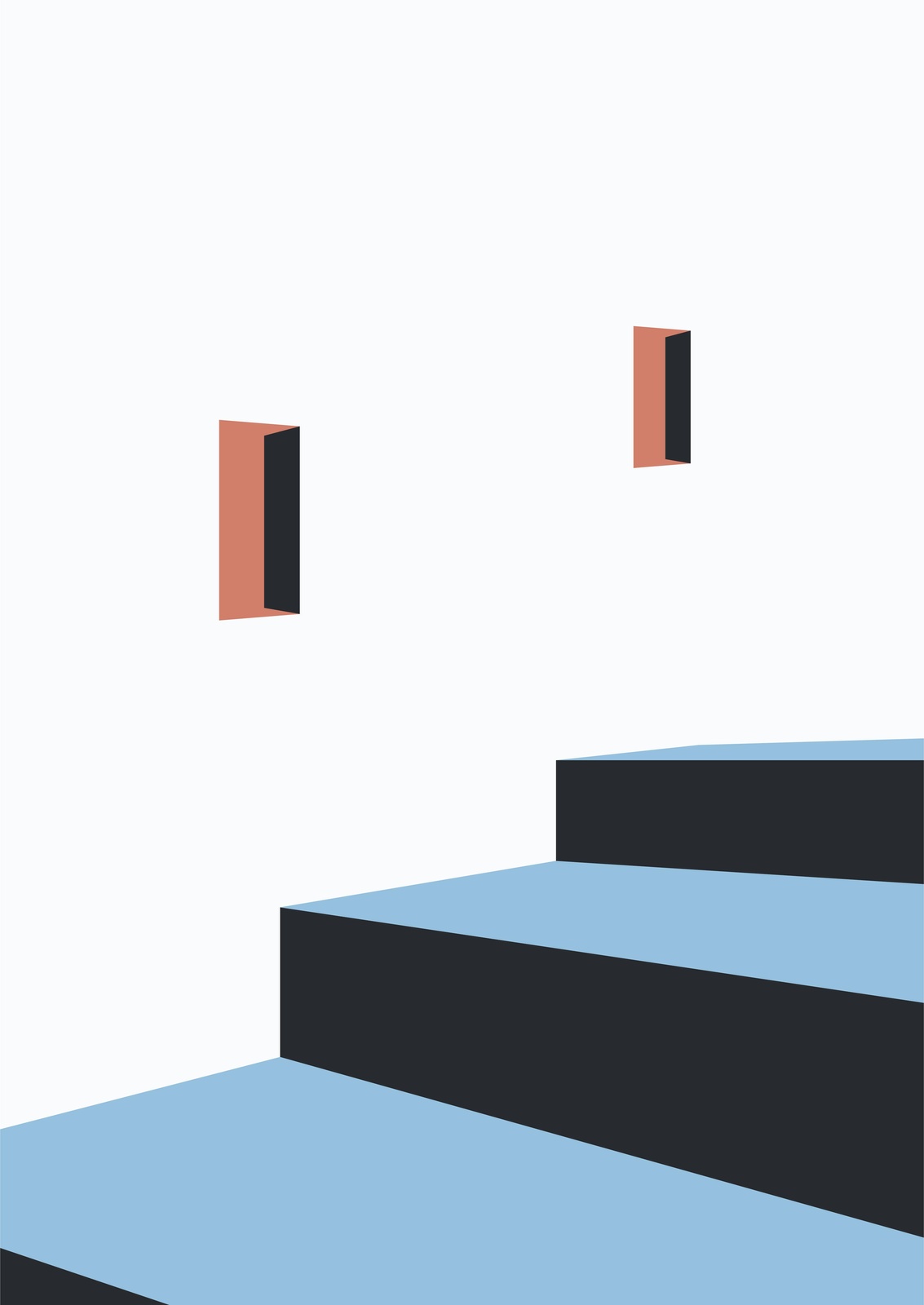 Minimalist Staircase Abstract Wall Art