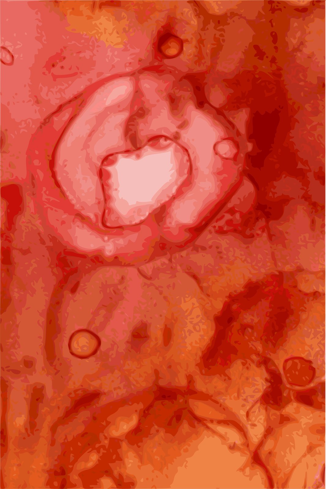 Abstract Red Organic Flow Wall Art