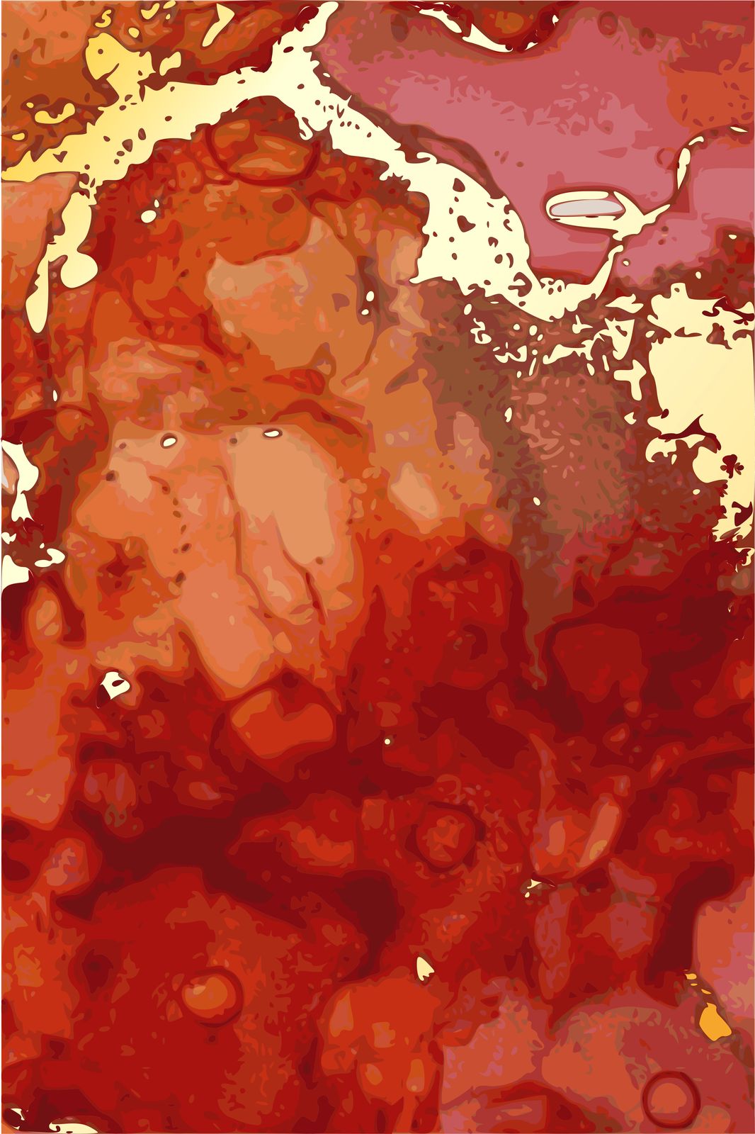 Vibrant Red & Gold Abstract Art Wall Art