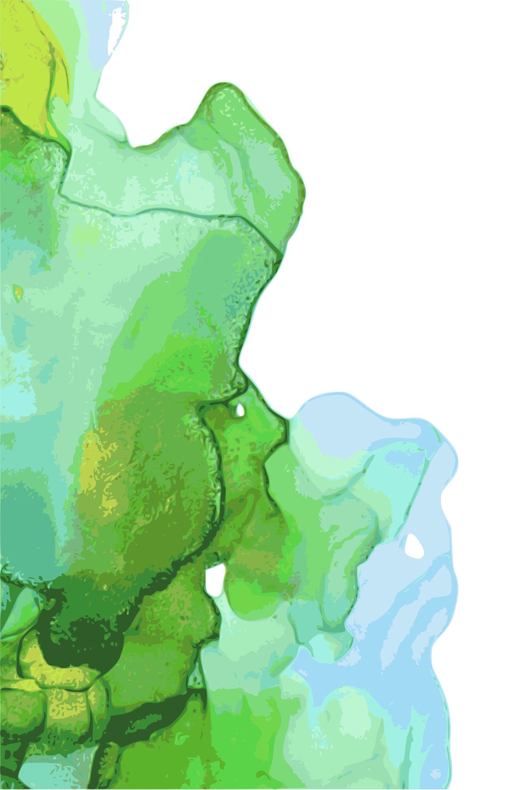 Verdant Flow Abstract Art Wall Art