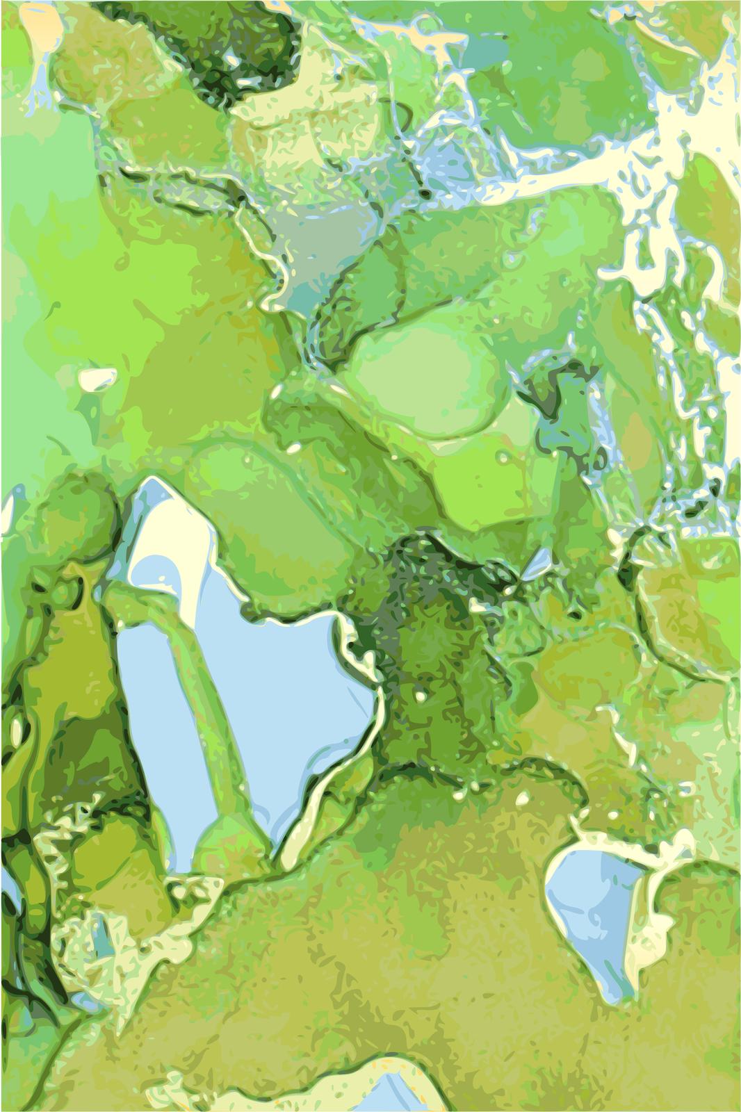 Abstract Green & Blue Fluid Art Wall Art