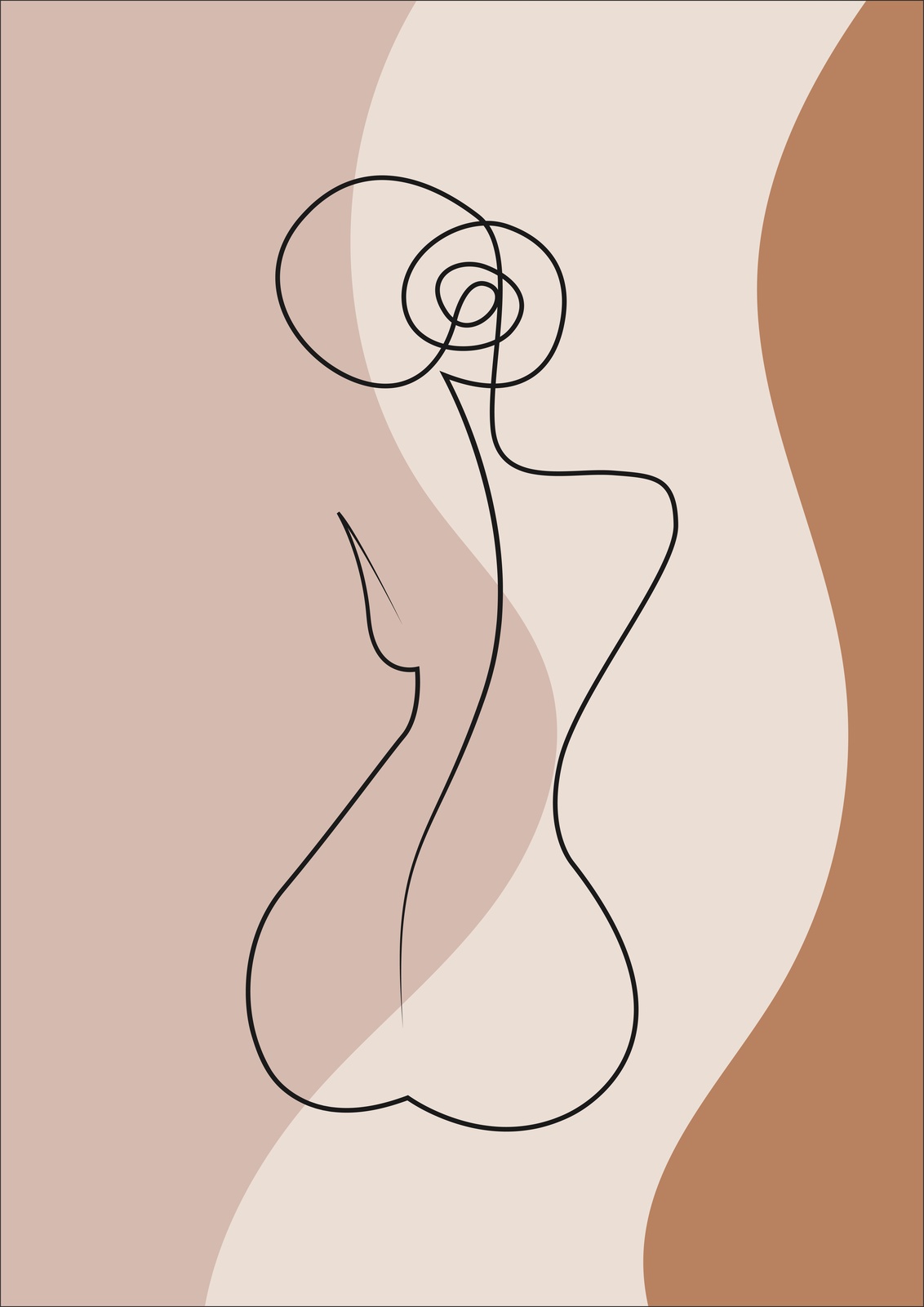 Abstract Female Form Line Art Wall Art