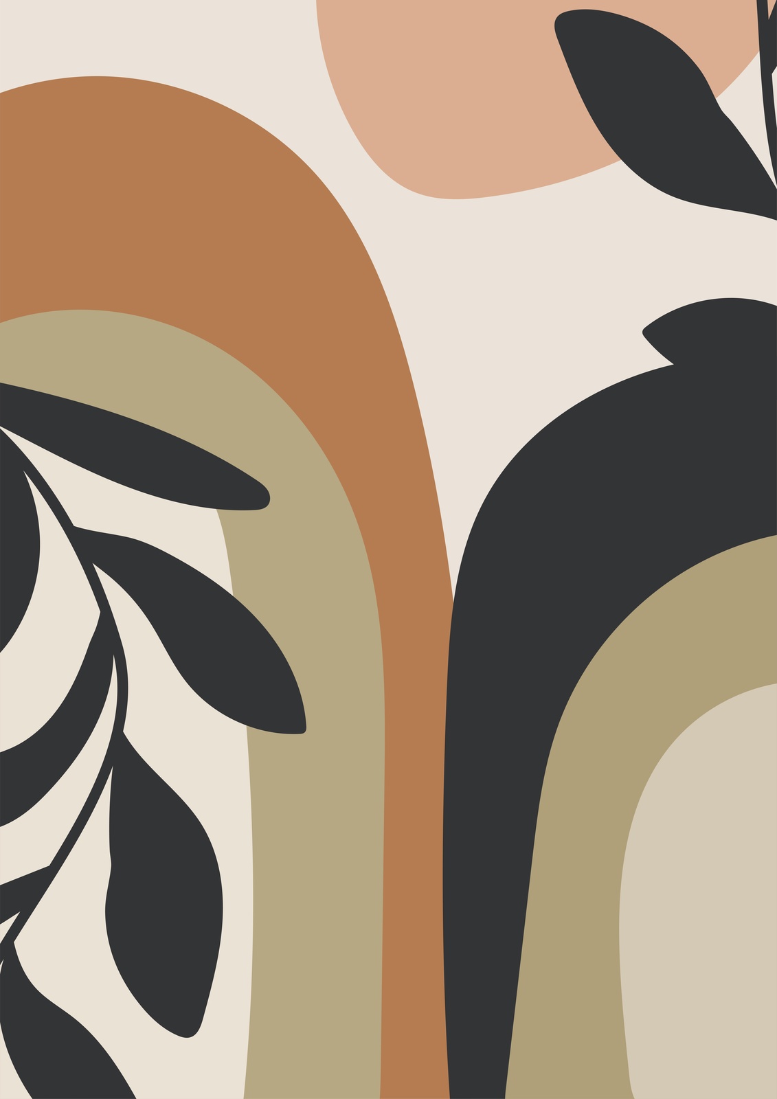 Abstract Botanical Boho Mid-Century Modern Wall Art