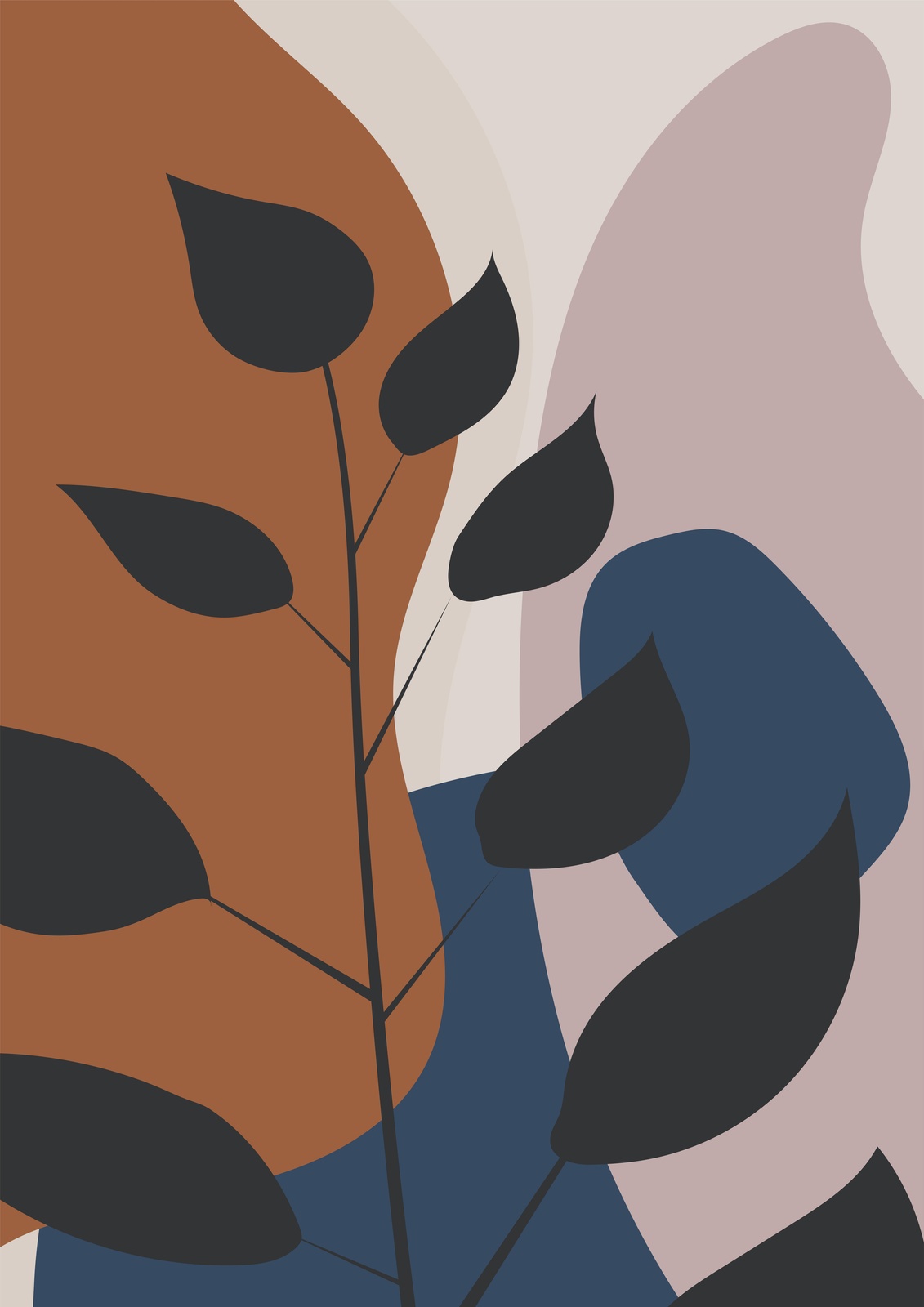 Abstract Botanical Mid-Century Wall Art