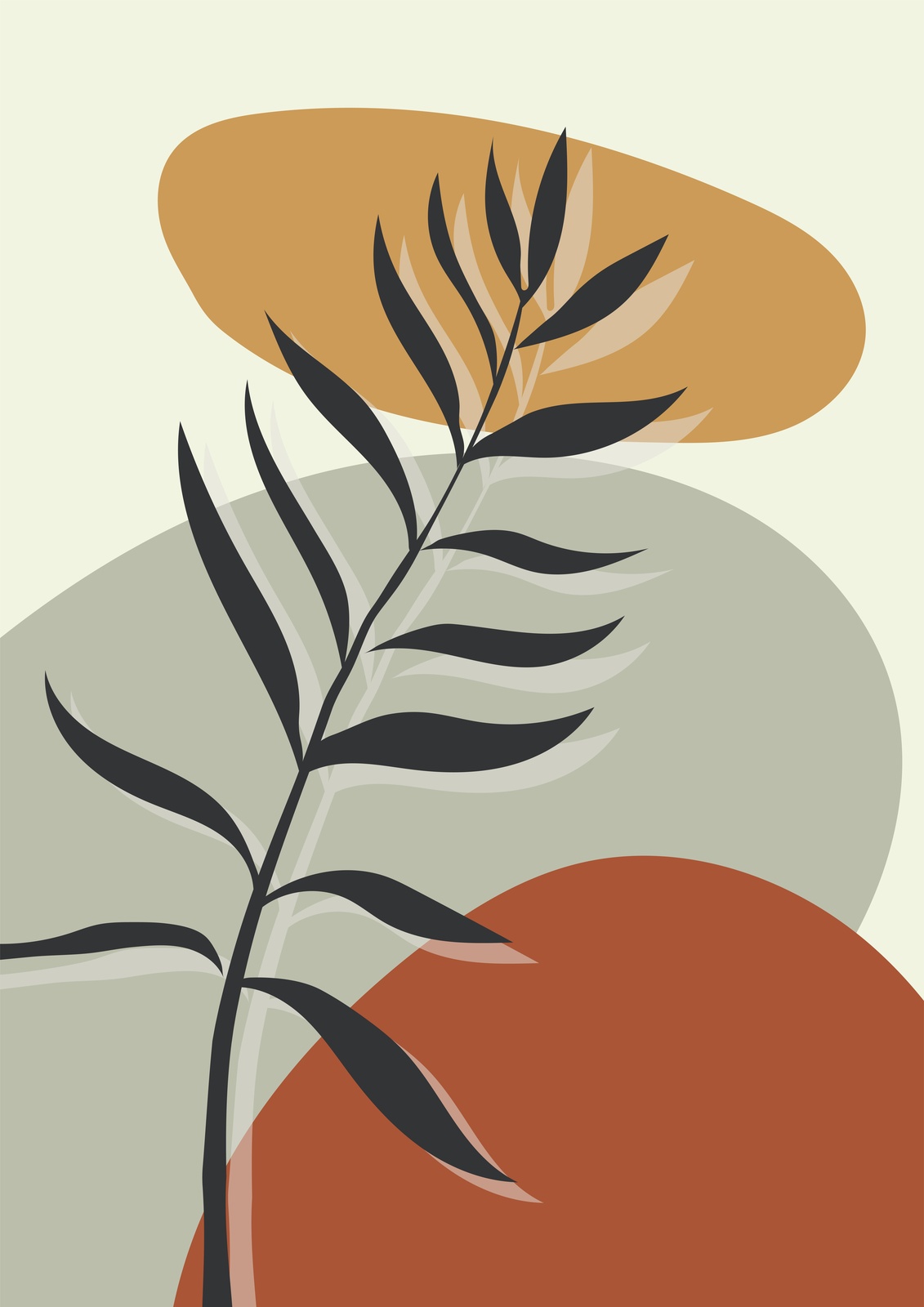 Abstract Botanical Mid Century Wall Art