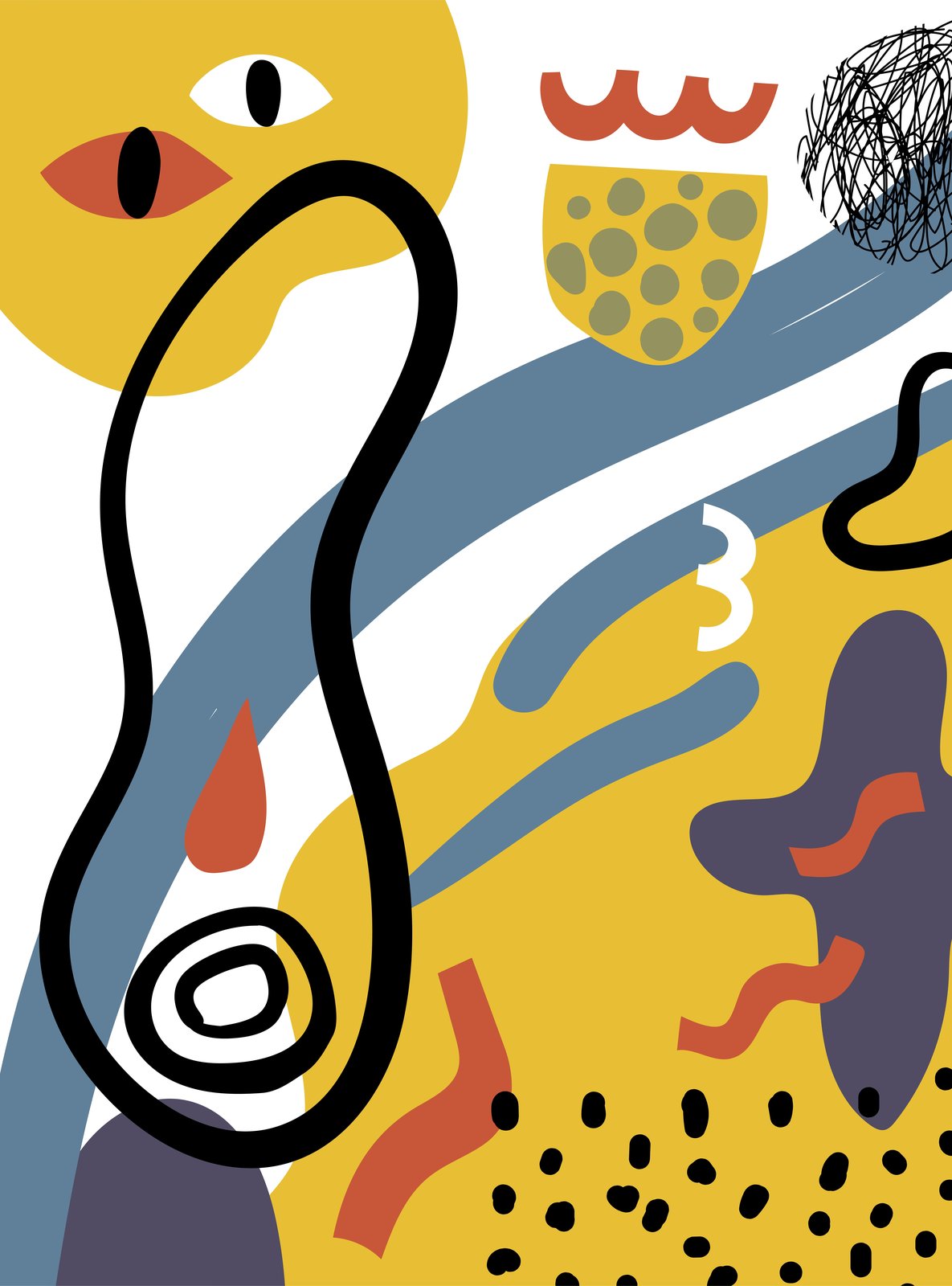 Abstract Playful Shapes Wall Art