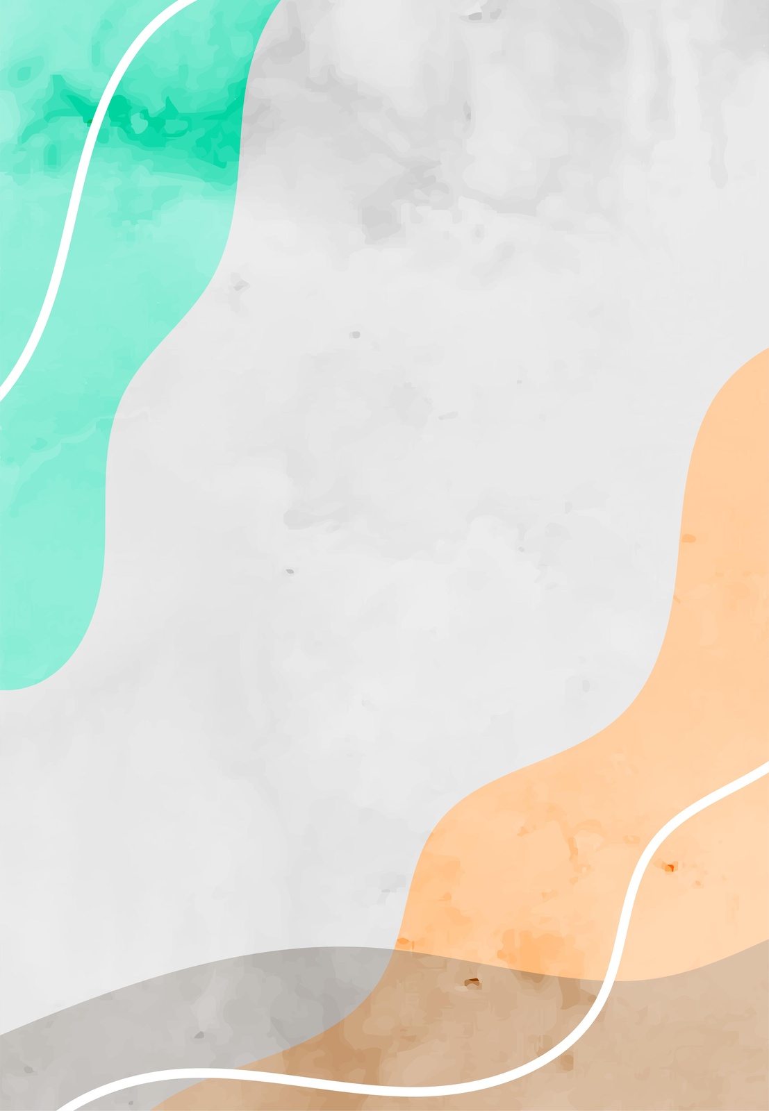Abstract Teal Orange Wave Wall Art