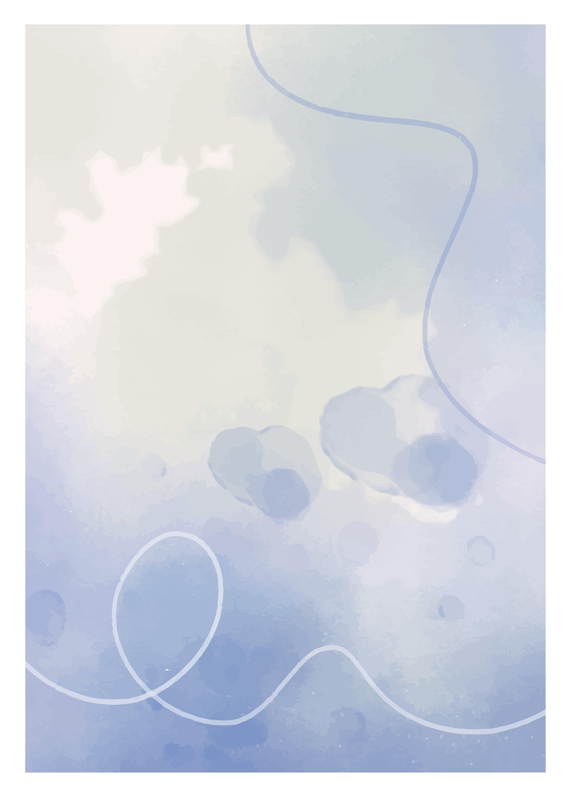 Serene Blue Abstract Watercolor Wall Art