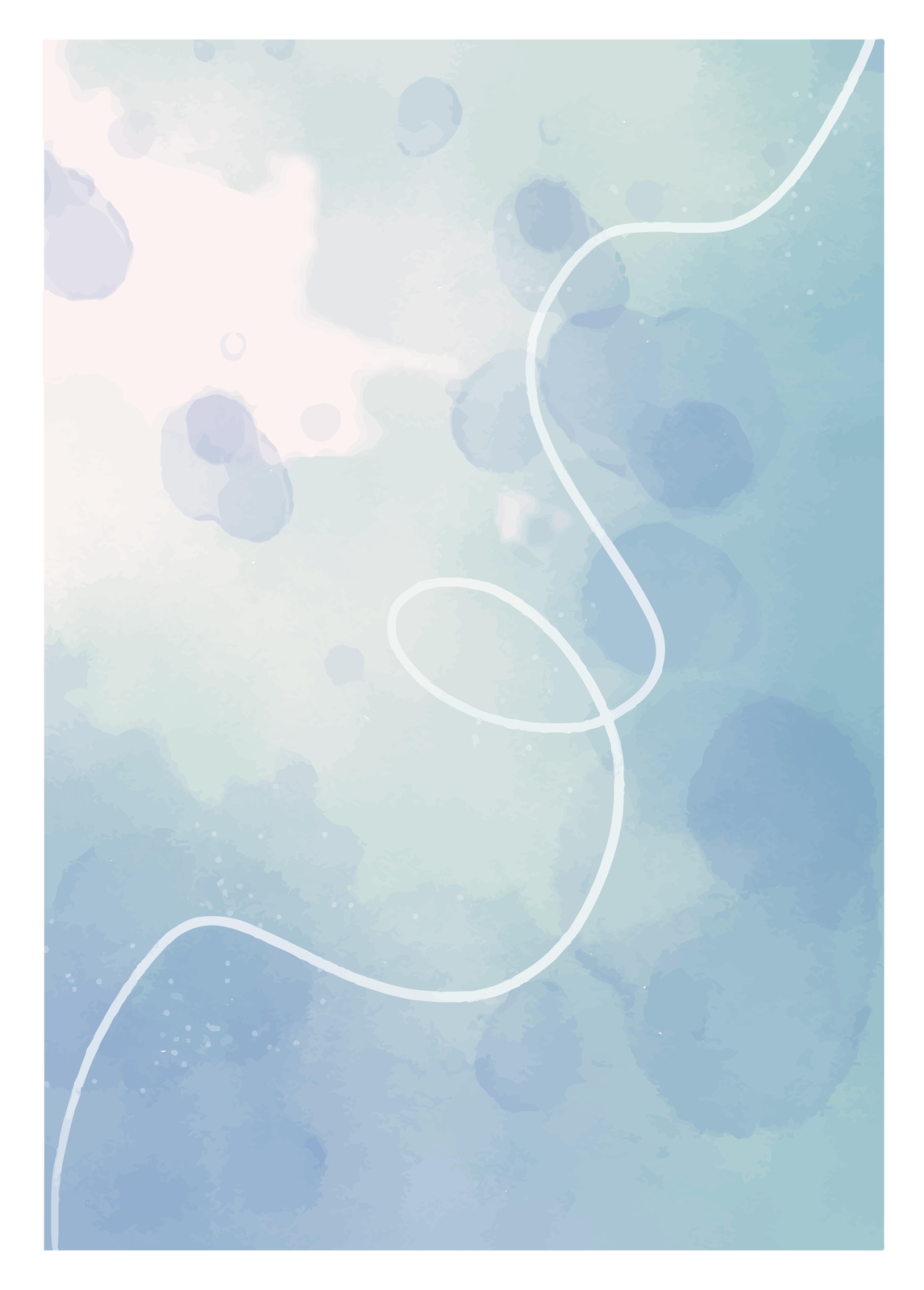 Serene Watercolor Swirls Wall Art