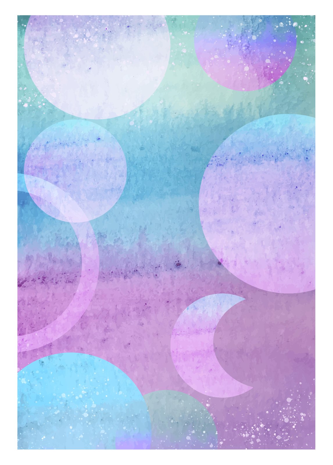 Abstract Watercolor Circles Wall Art