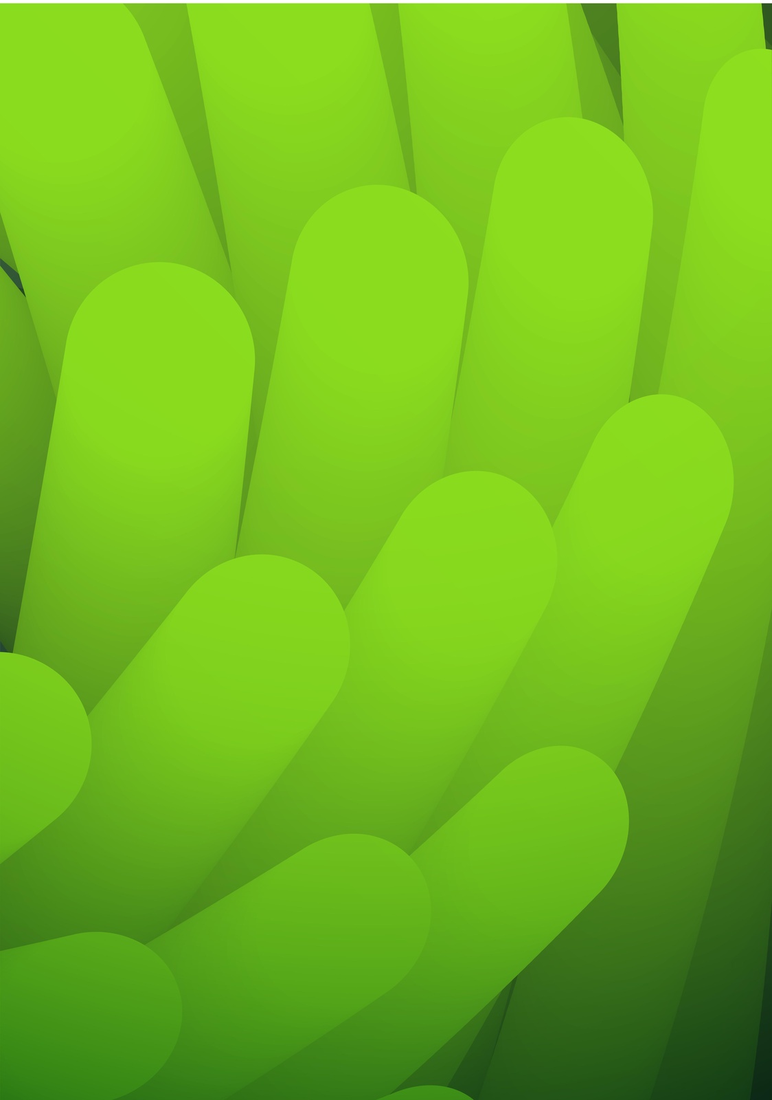 Abstract Green Gradient Organic Shapes Wall Art