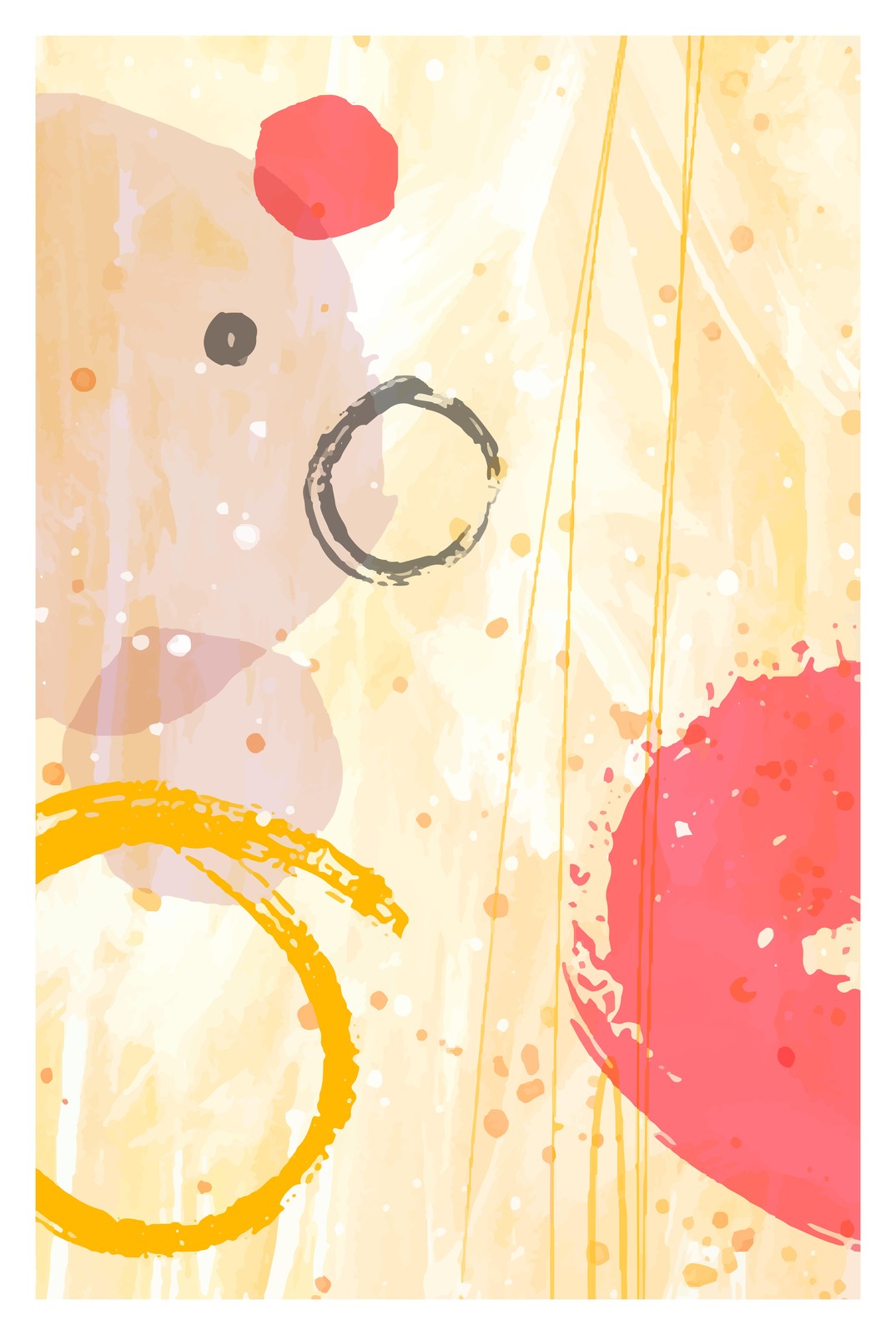Abstract Yellow Circles Wall Art