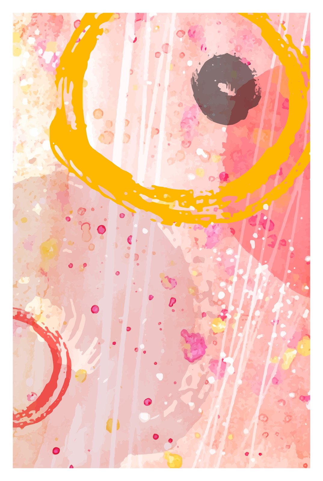 Abstract Blush & Gold Circles Wall Art