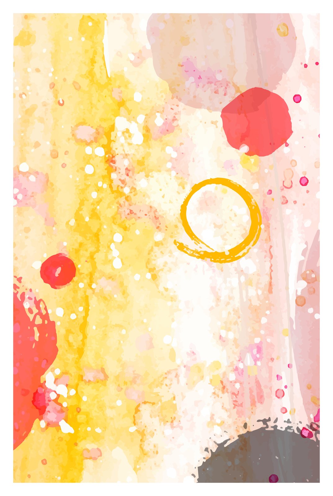 Abstract Sunshine Watercolor Splatter Wall Art