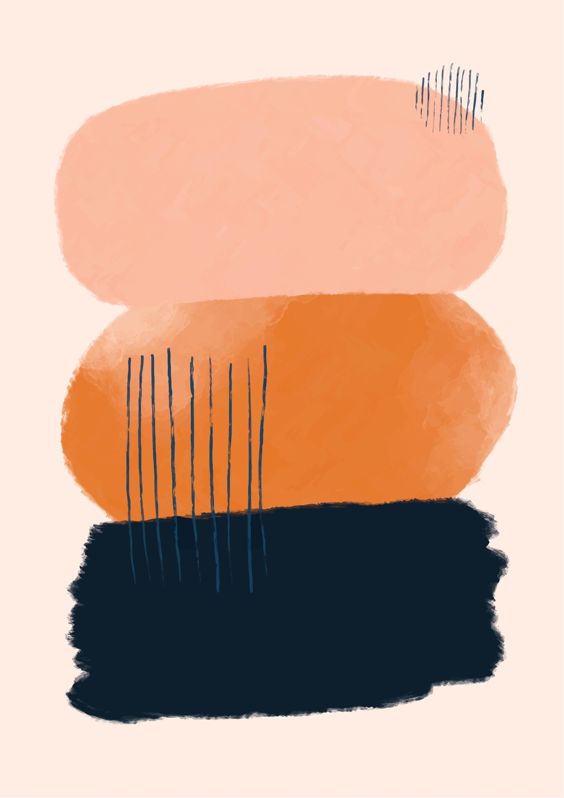Abstract Shapes Modern Boho Wall Art