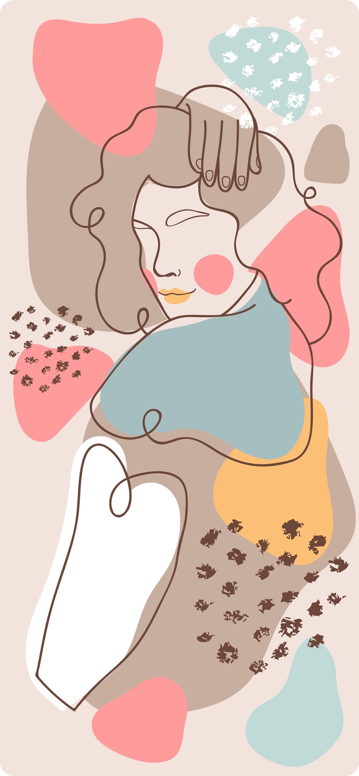 Abstract Boho Woman Wall Art