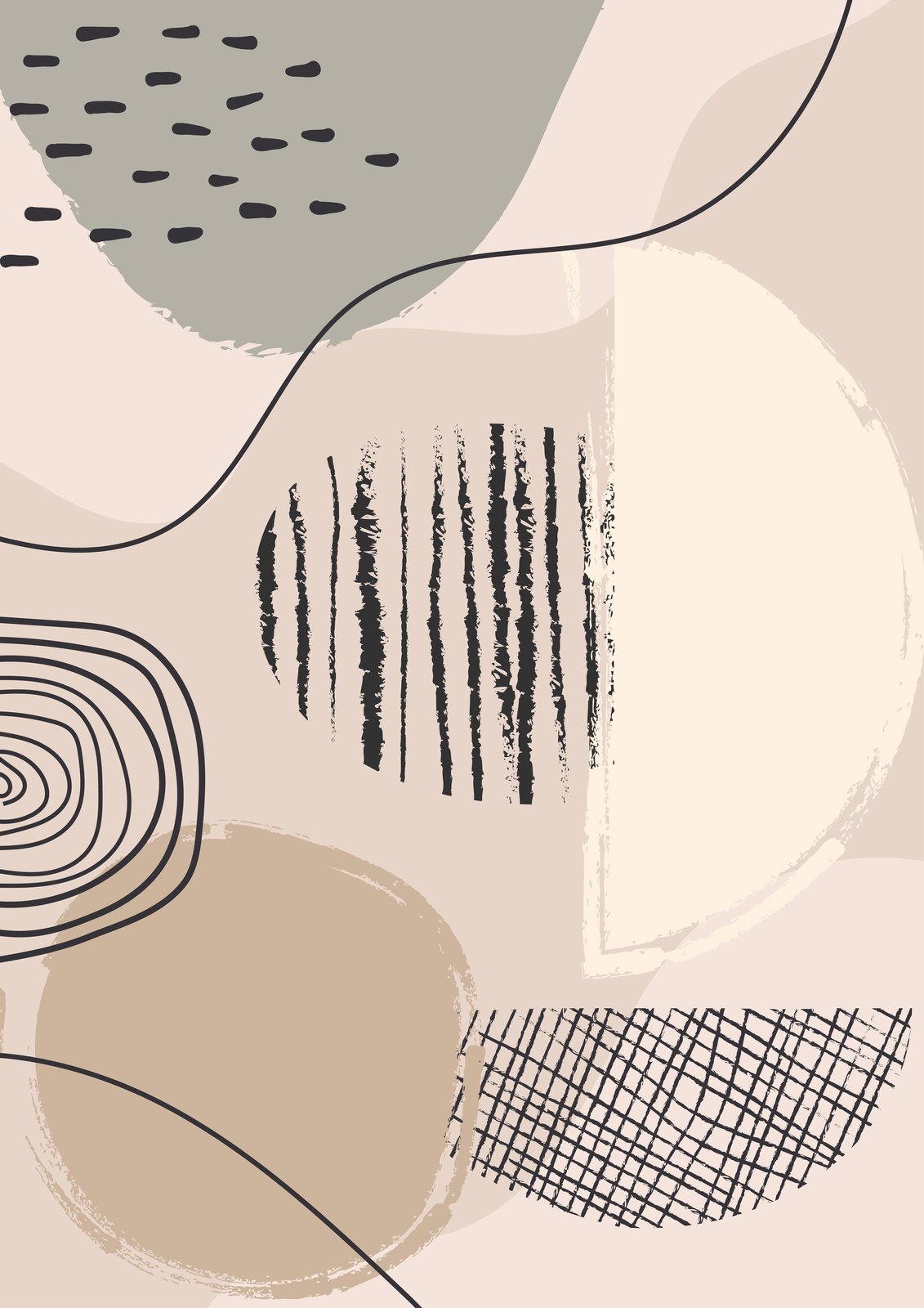 Abstract Boho Circles Wall Art