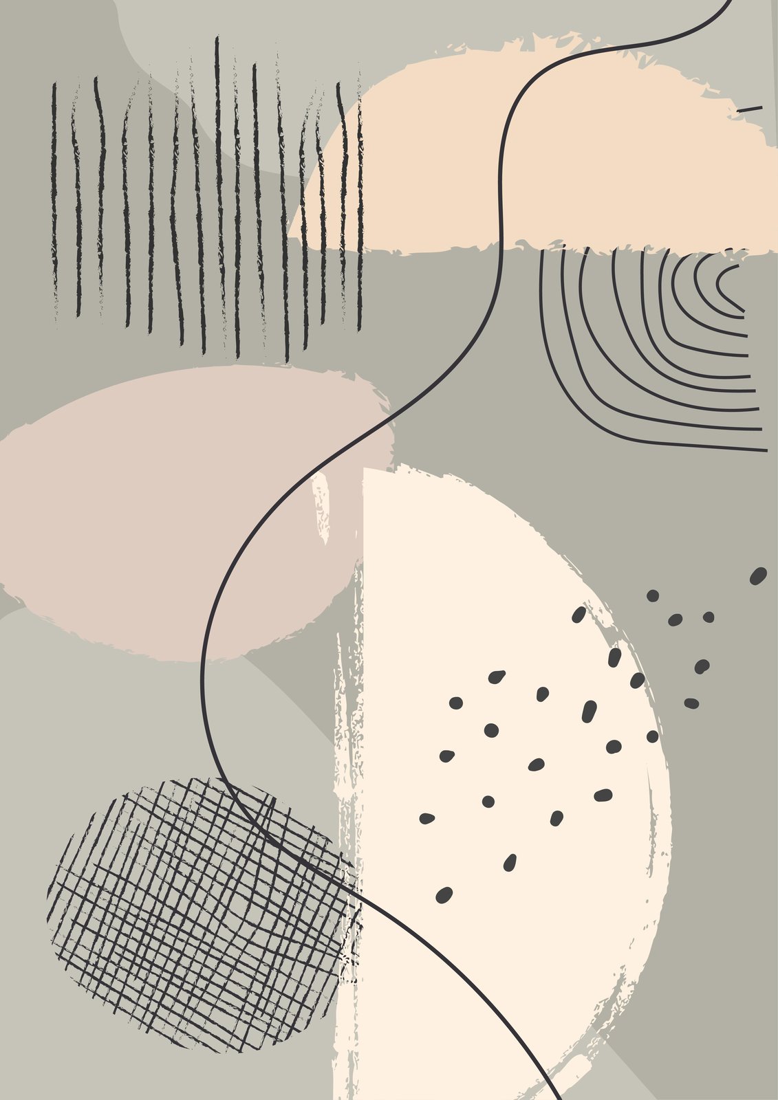 Abstract Mid-Century Boho Wall Art