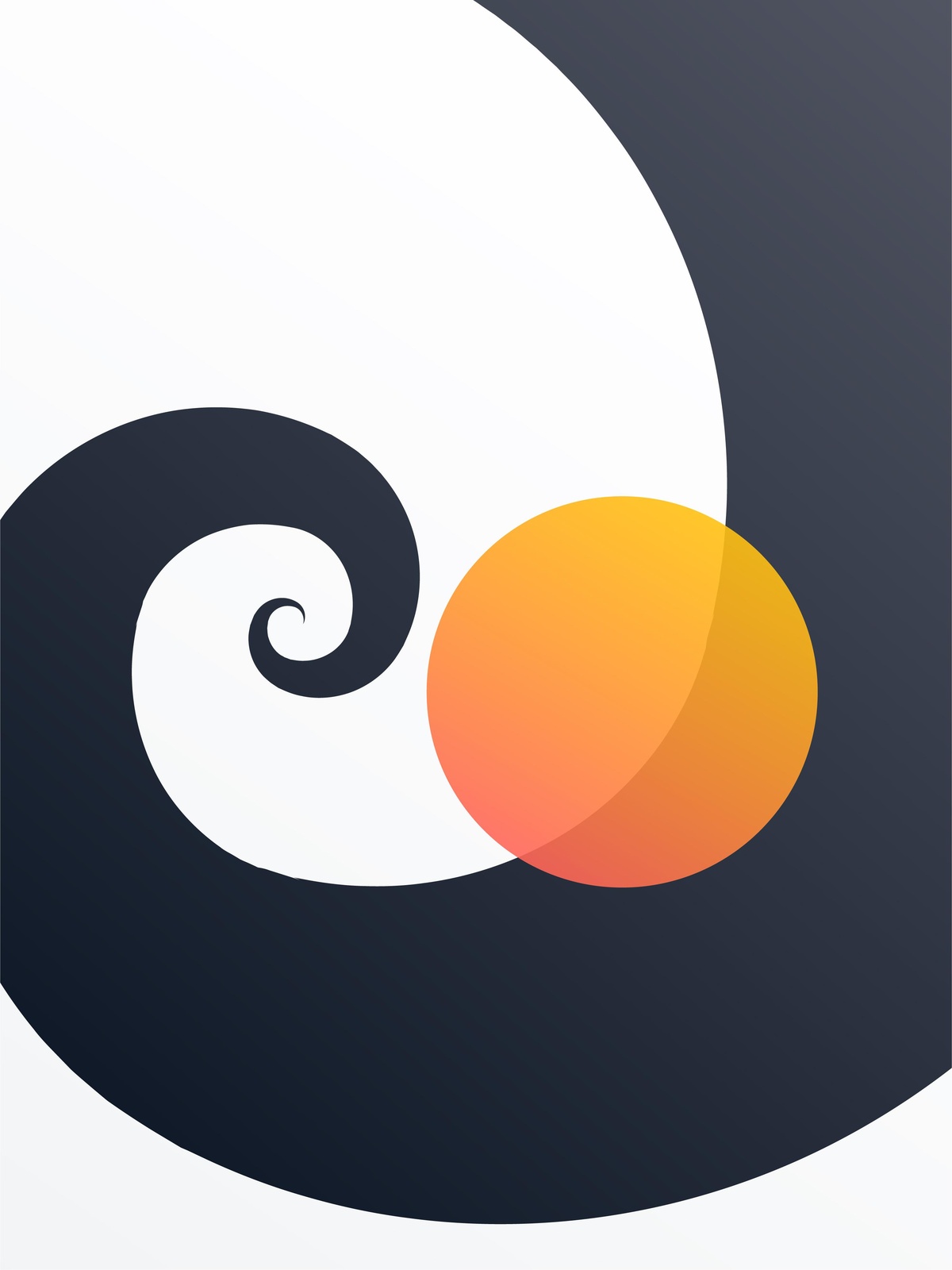 Abstract Swirl Orange Circle Wall Art