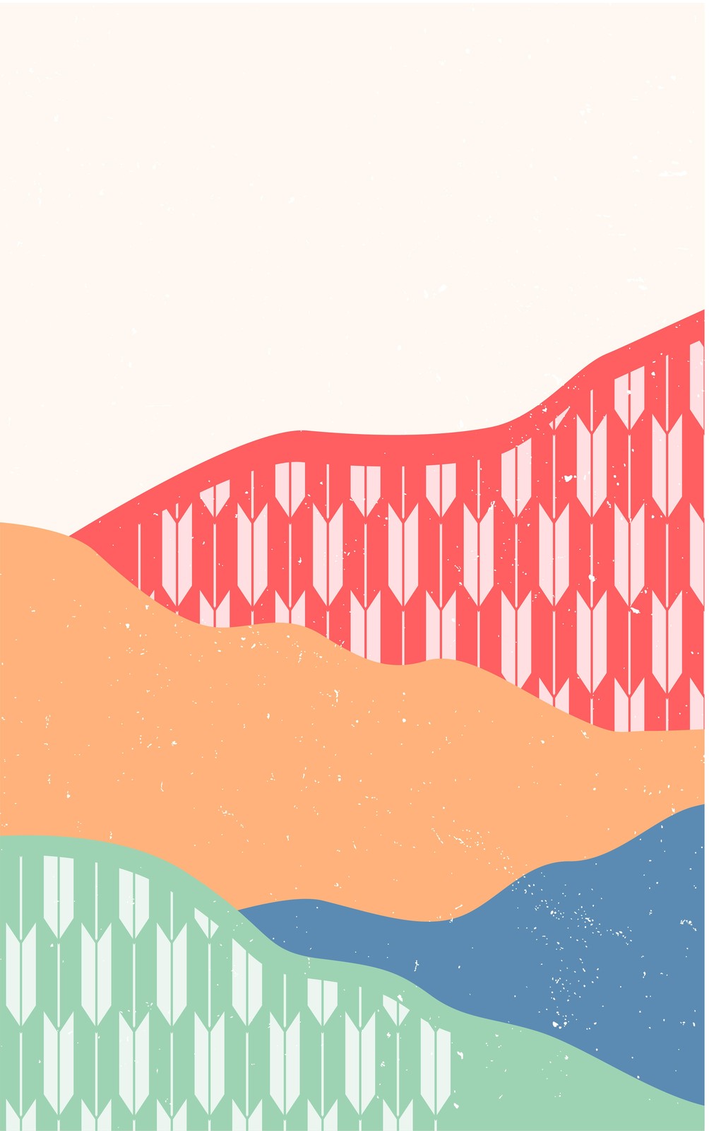 Abstract Geometric Arrow Landscape Wall Art