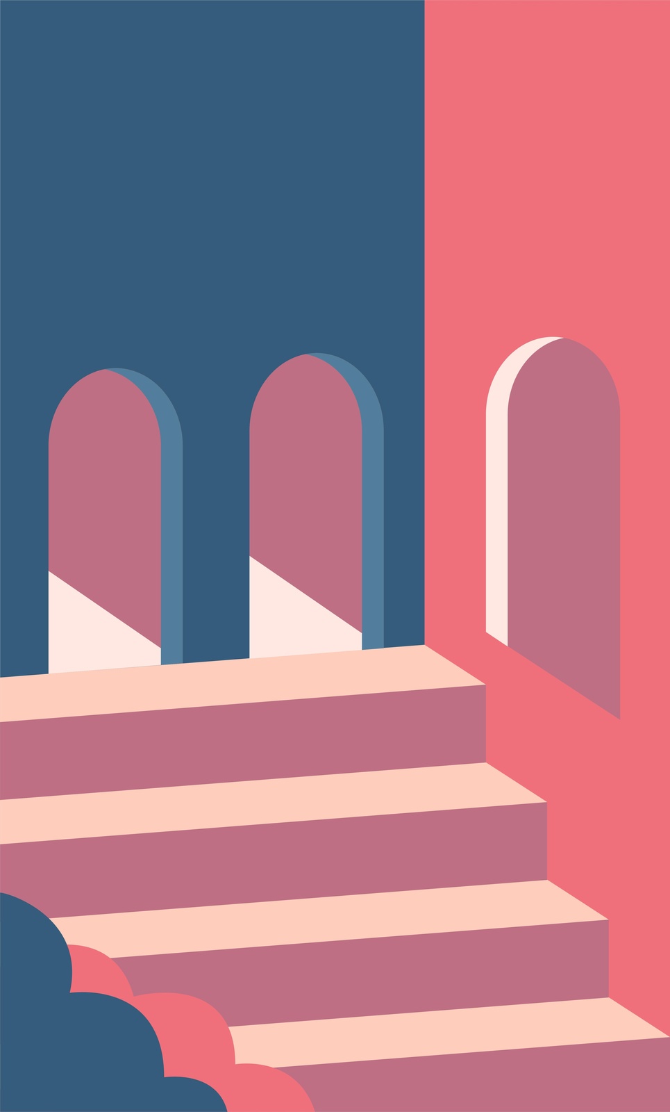 Abstract Archway & Stairs Geometric Wall Art