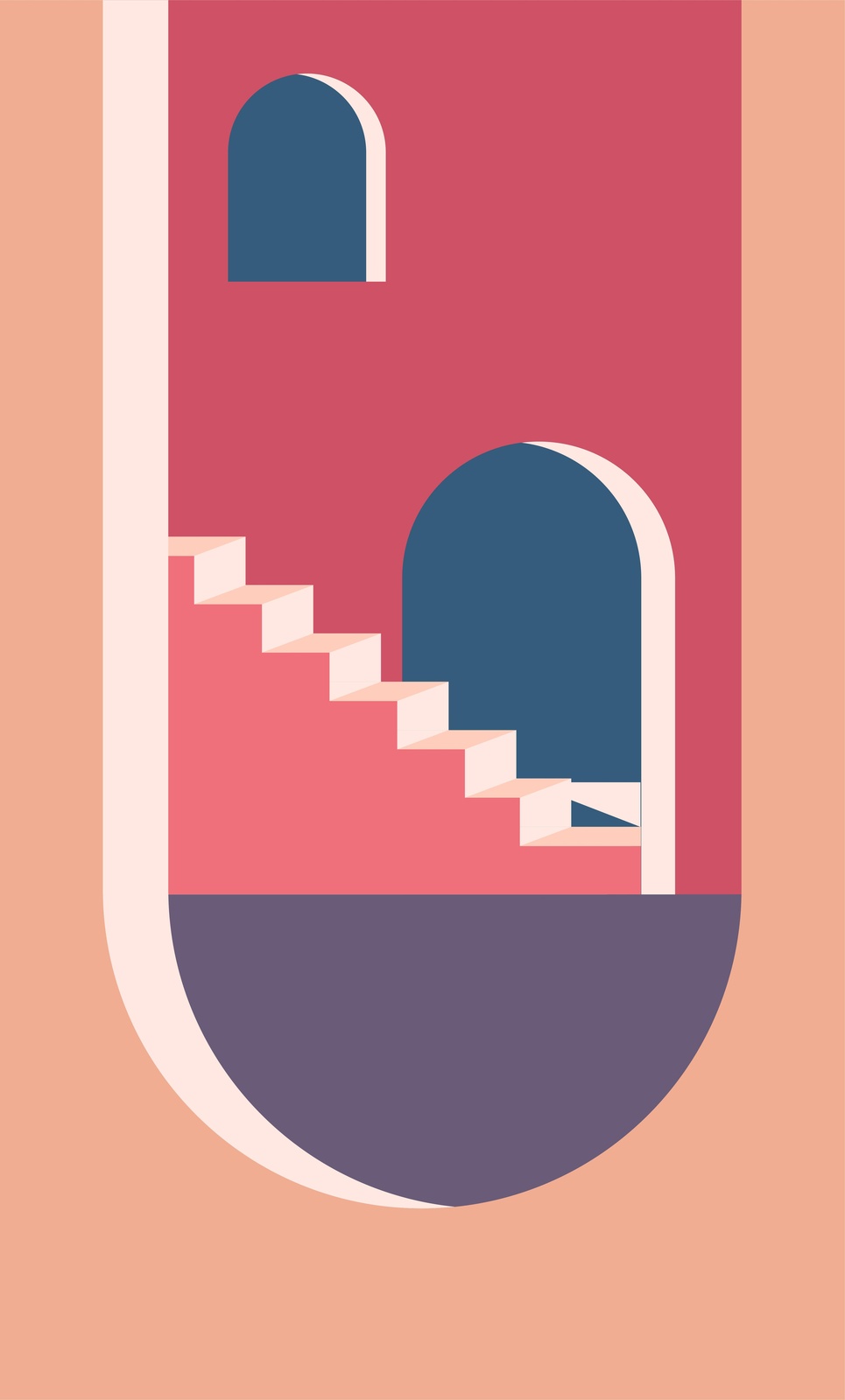 Abstract Archway & Stairs Wall Art