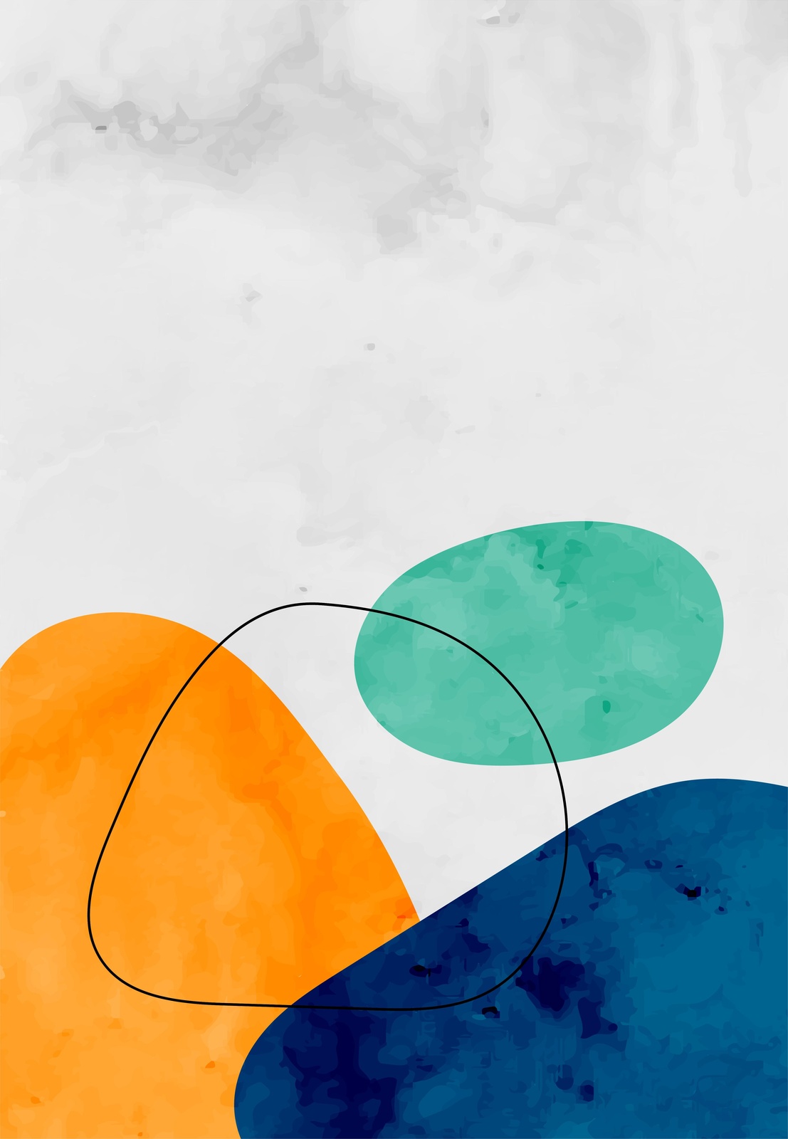 Abstract Geo Splash Orange Teal Wall Art