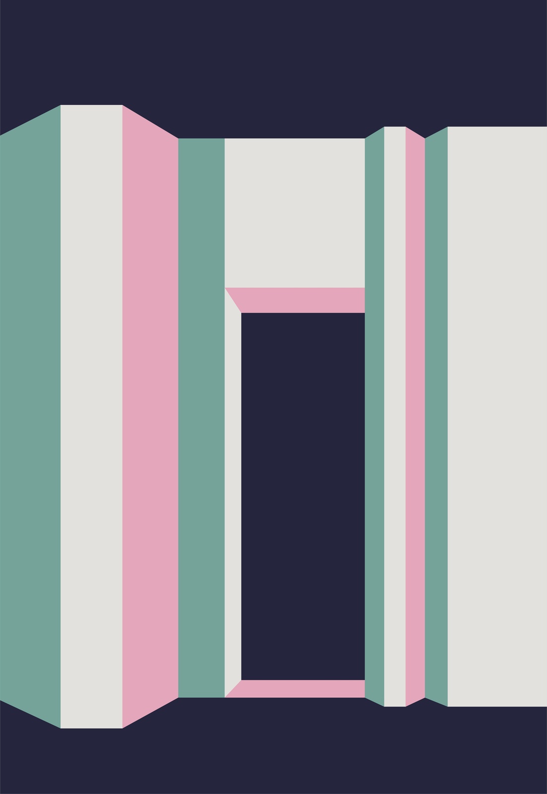 Geometric Doorway Minimalist Pastel Wall Art