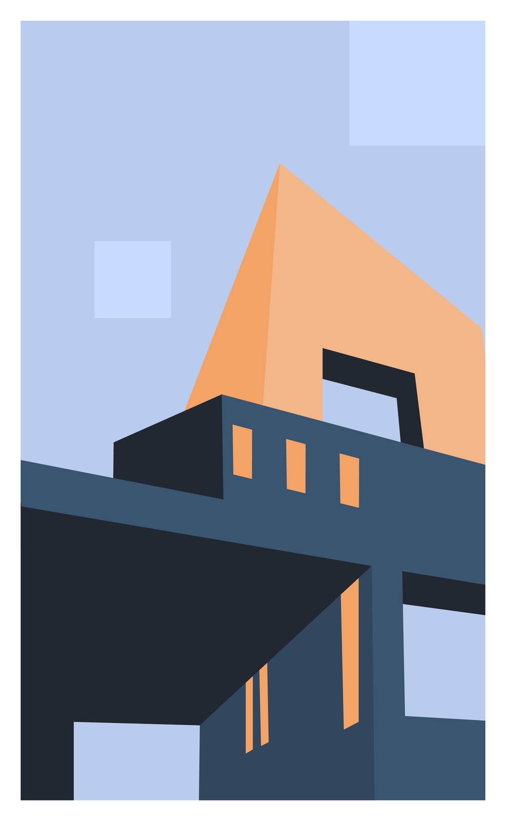 Modern Geometric Architecture Wall Art