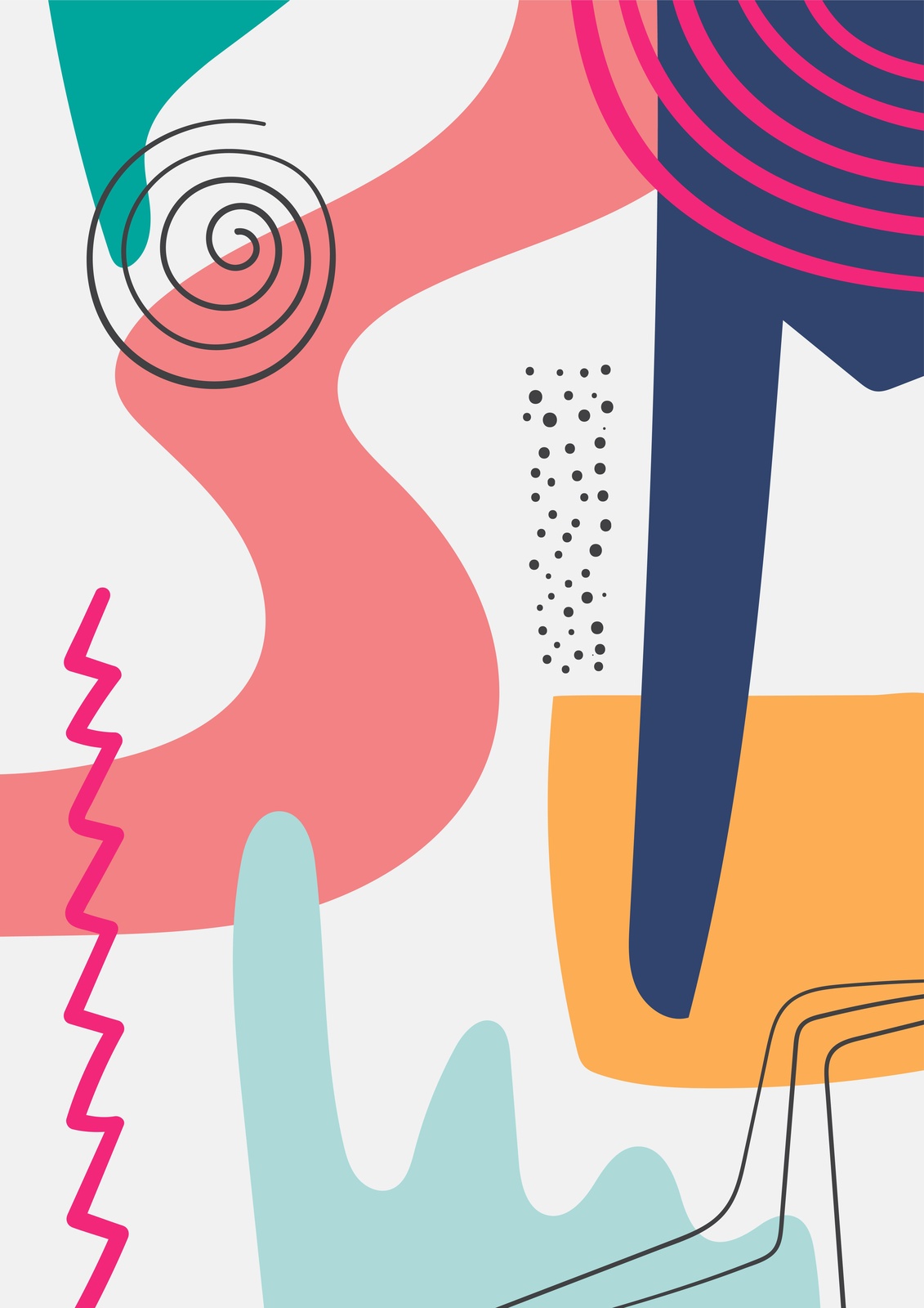 Vibrant Abstract Shapes Wall Art
