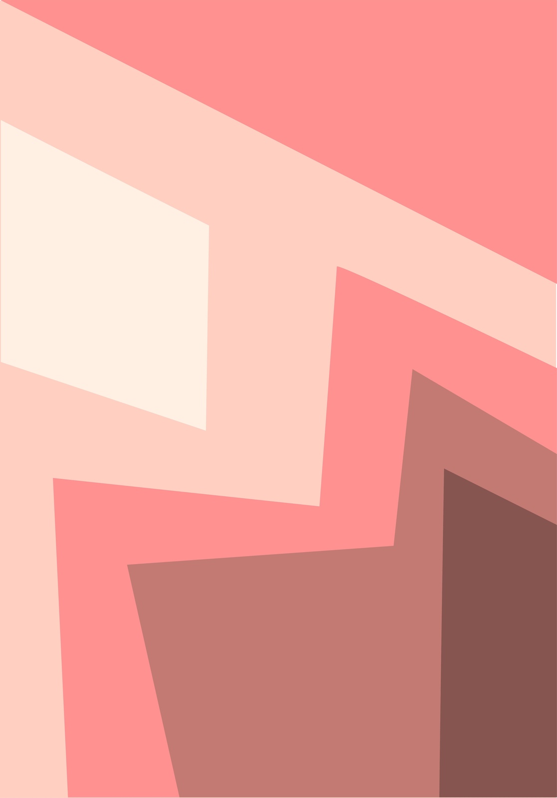 Soft Geometric Coral Blush Abstract Wall Art