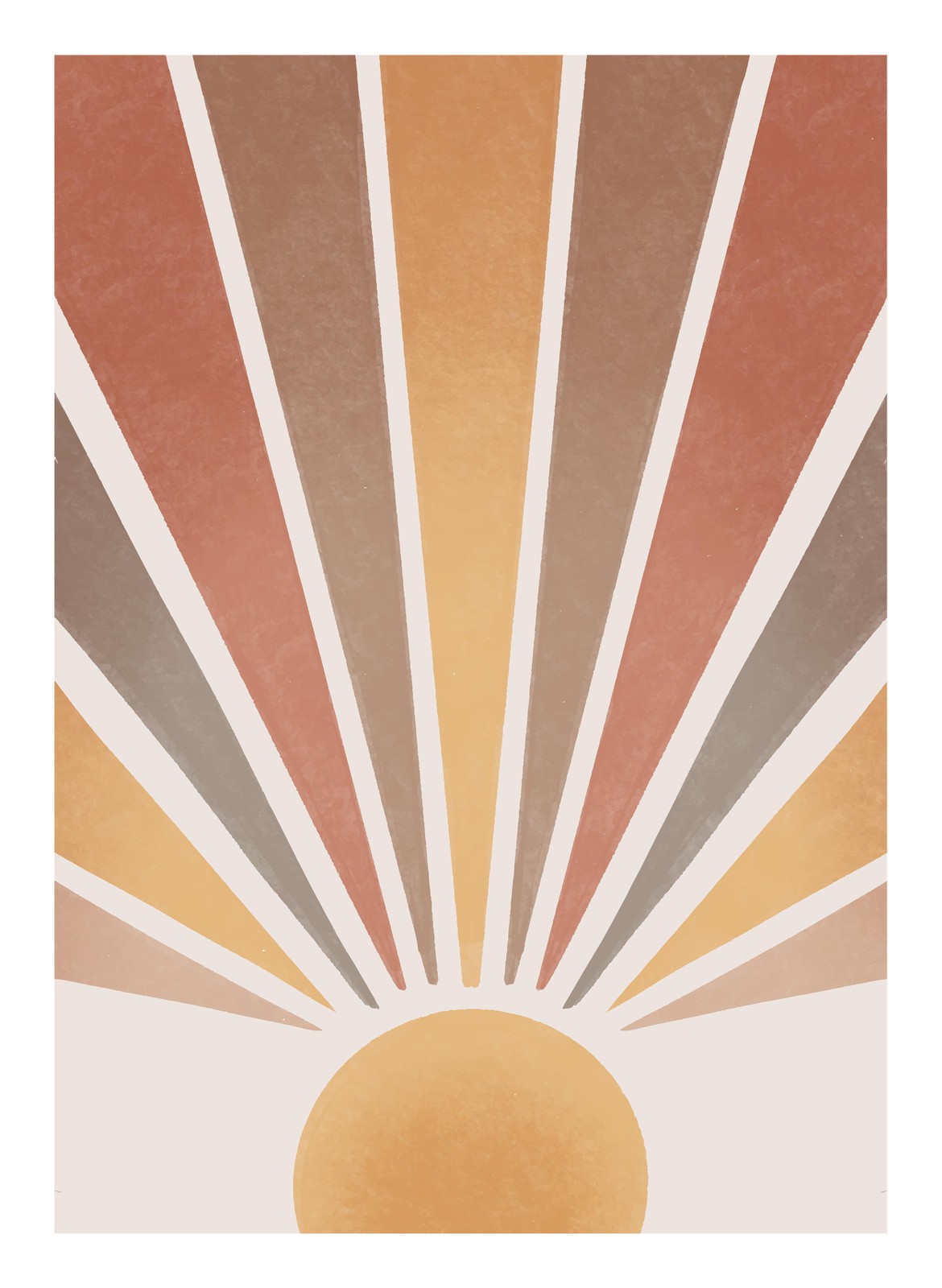 Boho Sunburst Abstract Wall Art