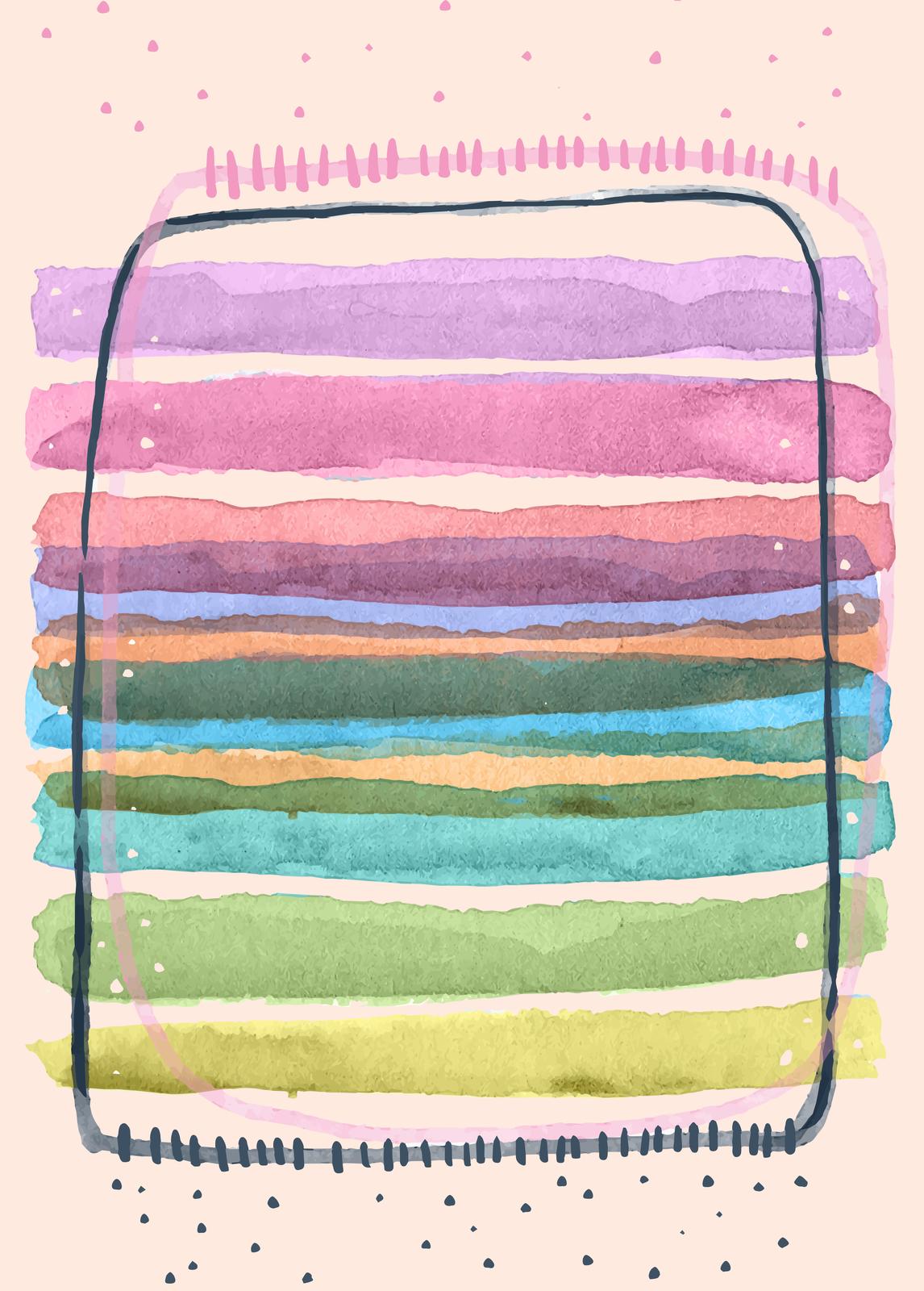 Pastel Rainbow Abstract Stripes Wall Art