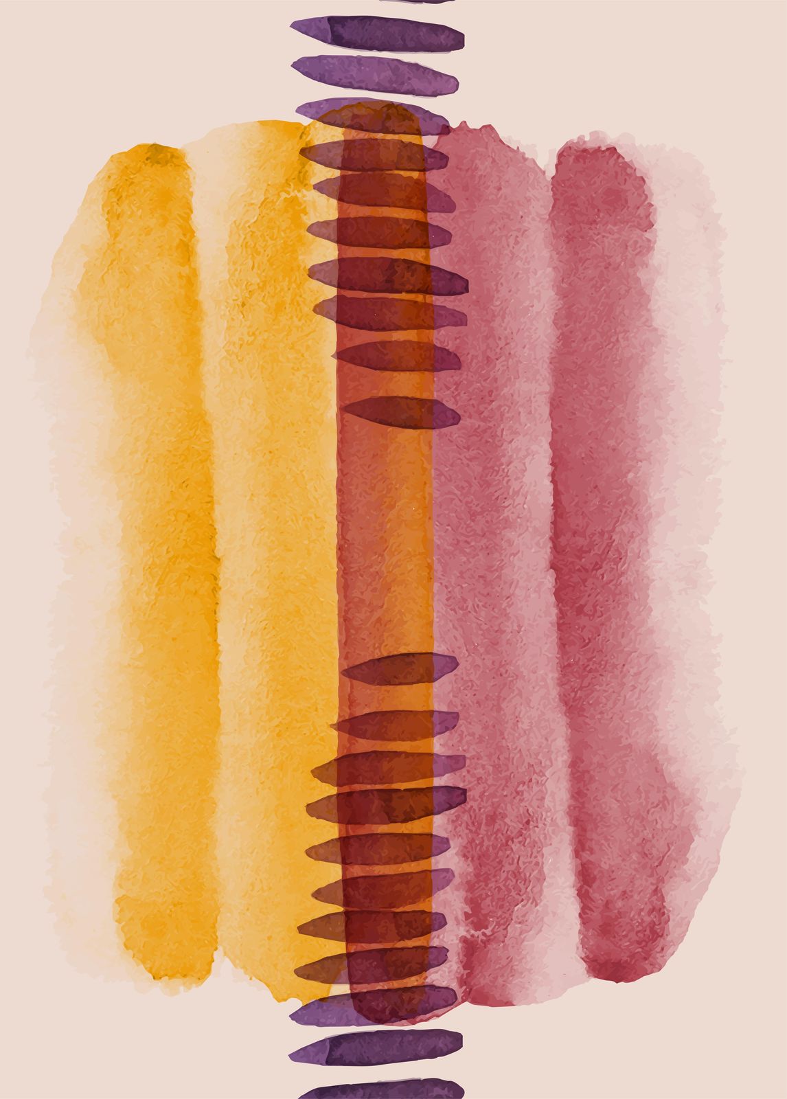 Abstract Watercolor Brush Strokes Wall Art