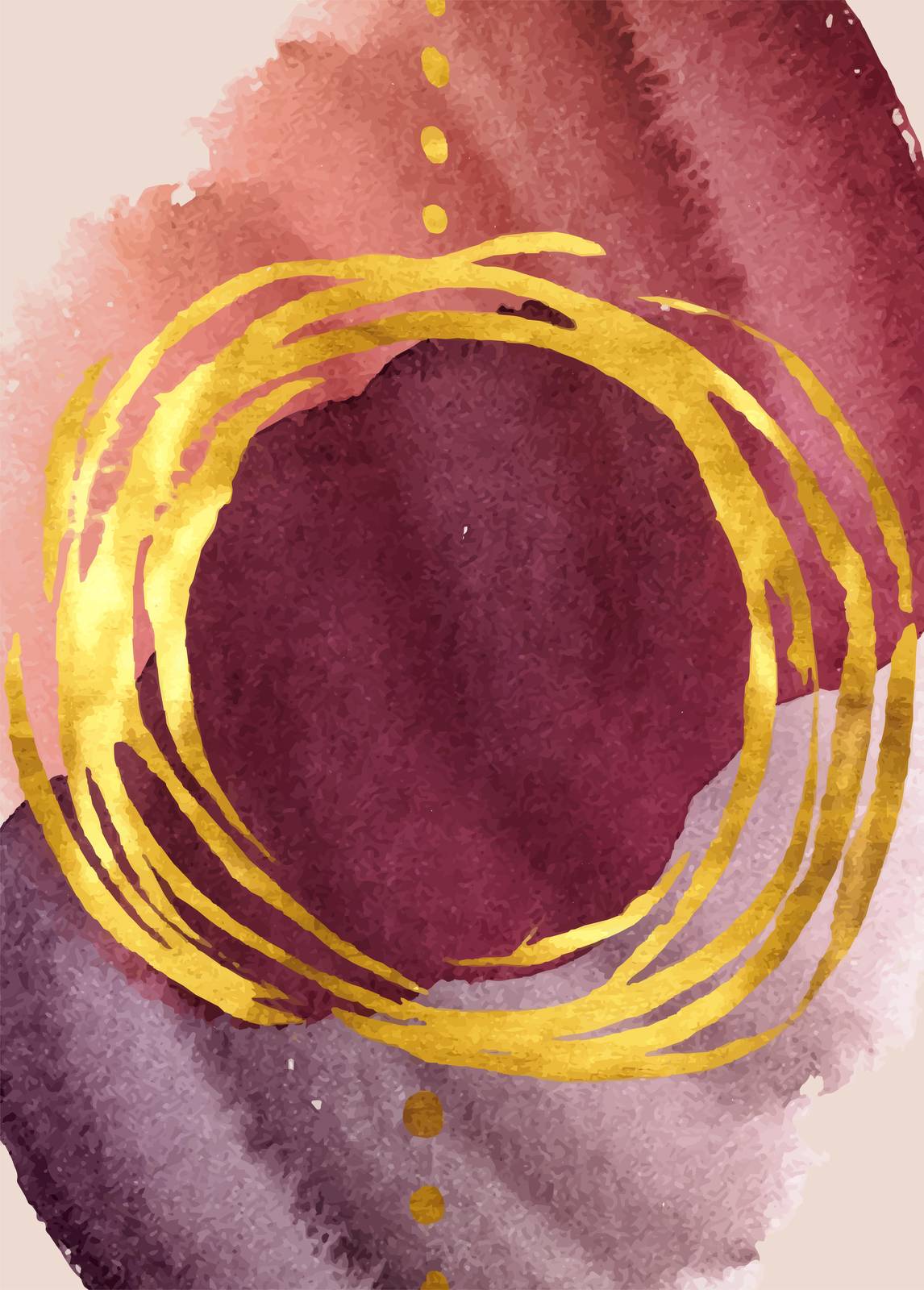 Abstract Gold Swirl Watercolor Wall Art