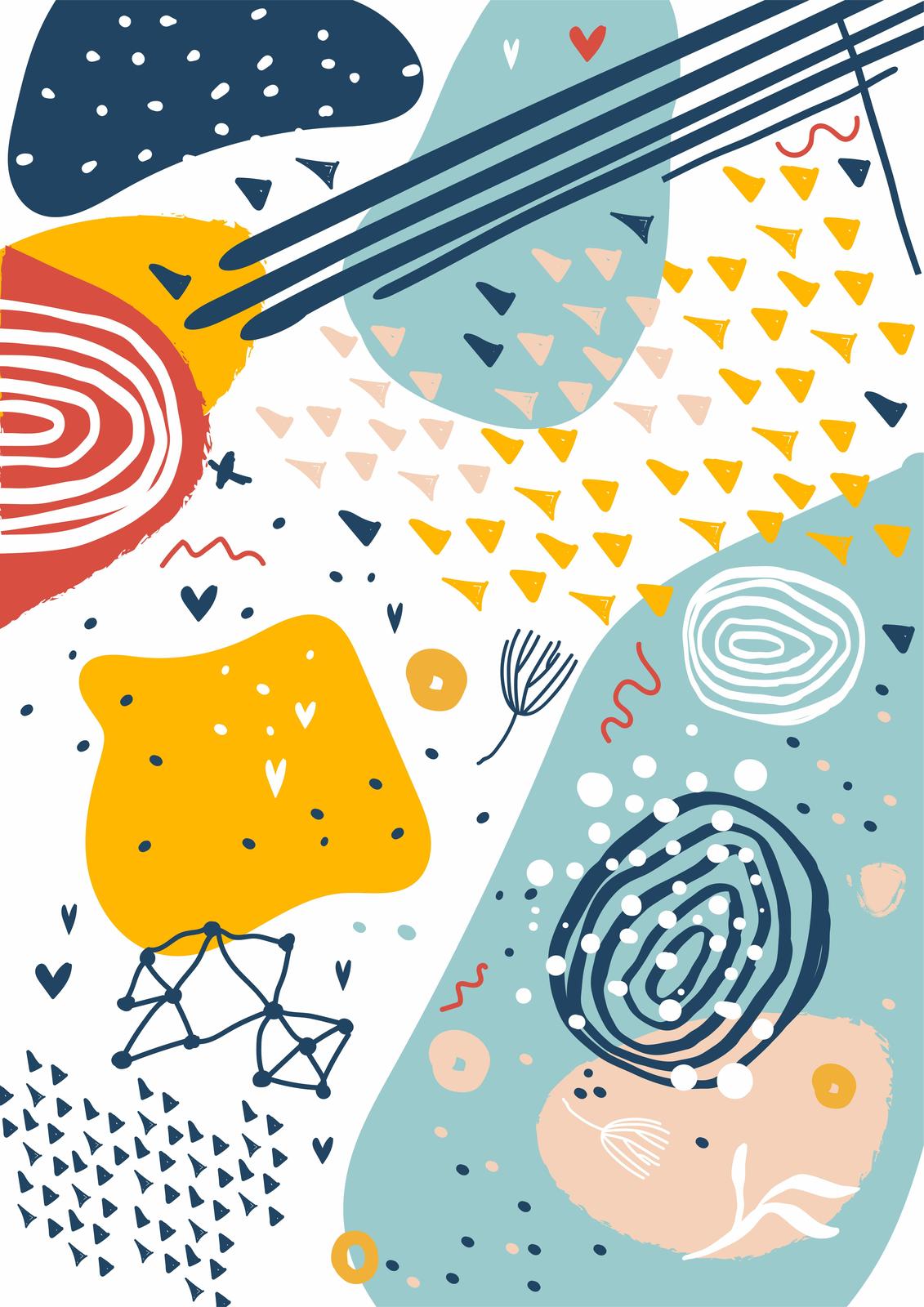 Mid-Century Abstract Shapes Wall Art