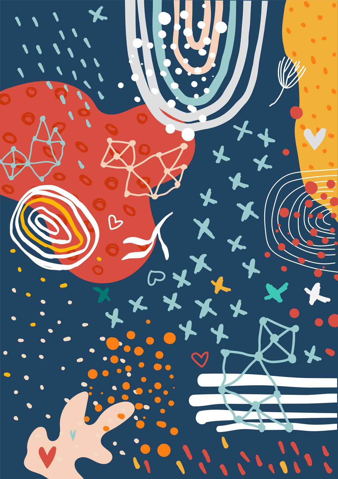 Abstract Doodles & Shapes Wall Art