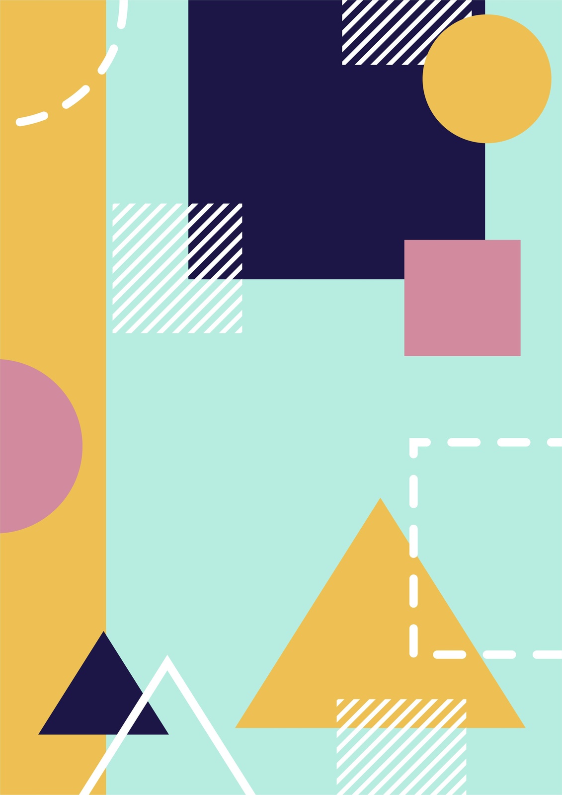 Geometric Memphis Style Wall Art for Modern Decor