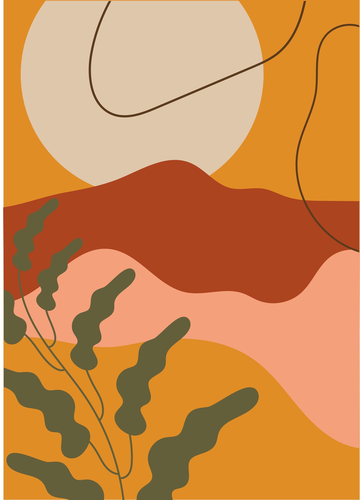 Boho Desert Landscape Wall Art