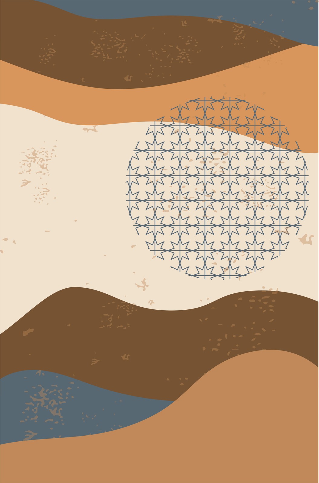 Boho Earth Tones Geometric Sun Wall Art