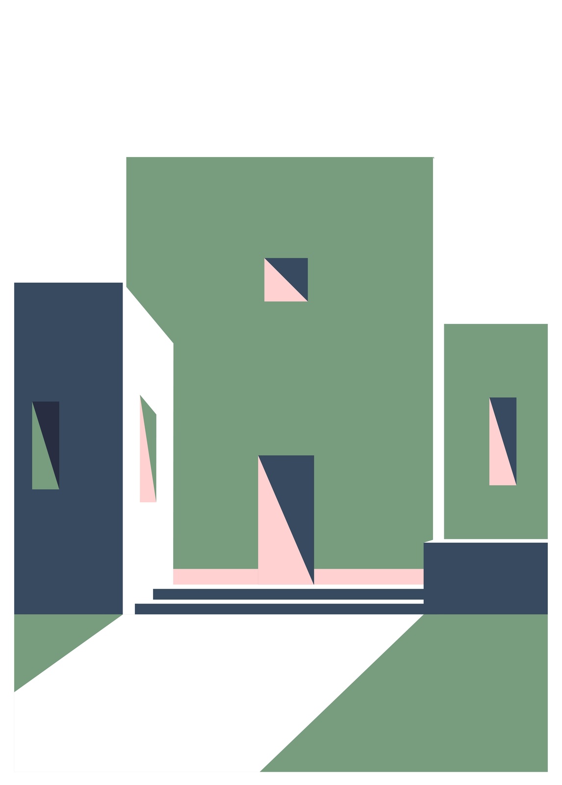 Modern Geometric Architecture Wall Art