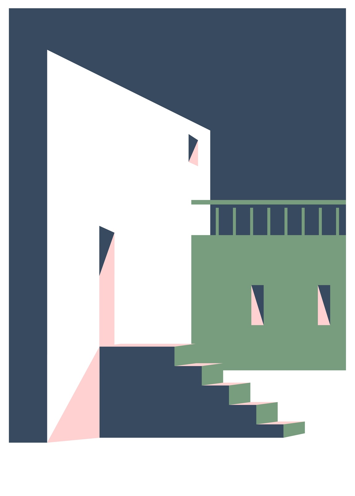 Modern Architectural Steps Wall Art