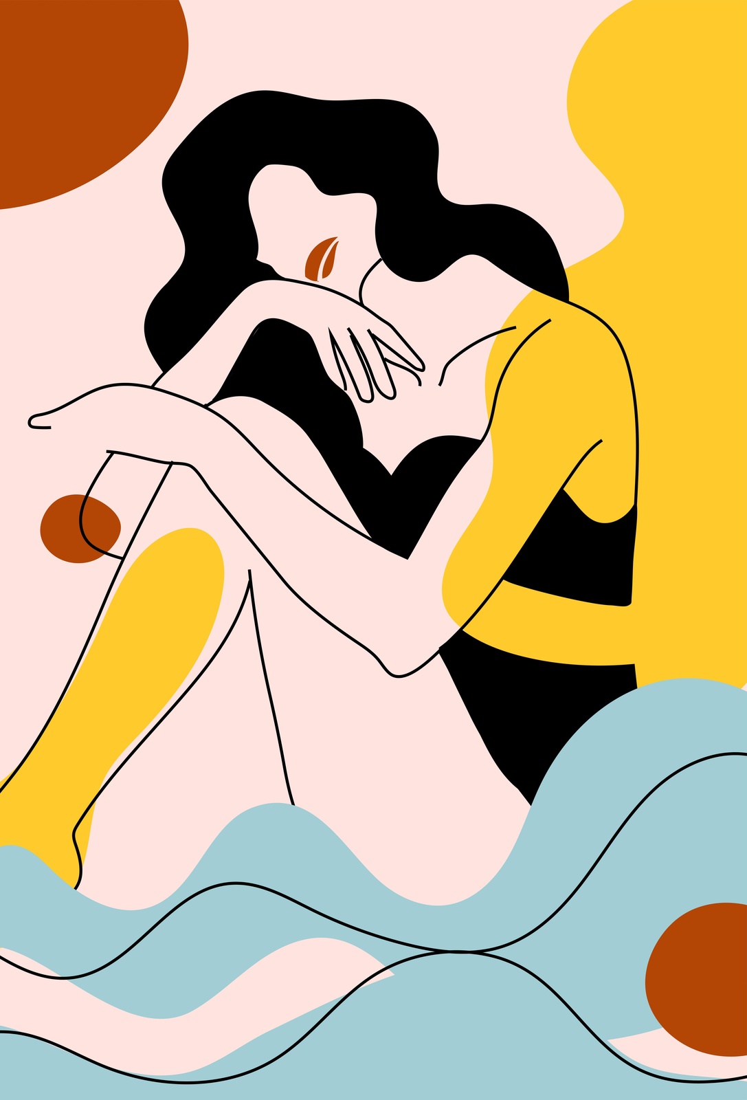 Serene Woman Abstract Art Wall Art