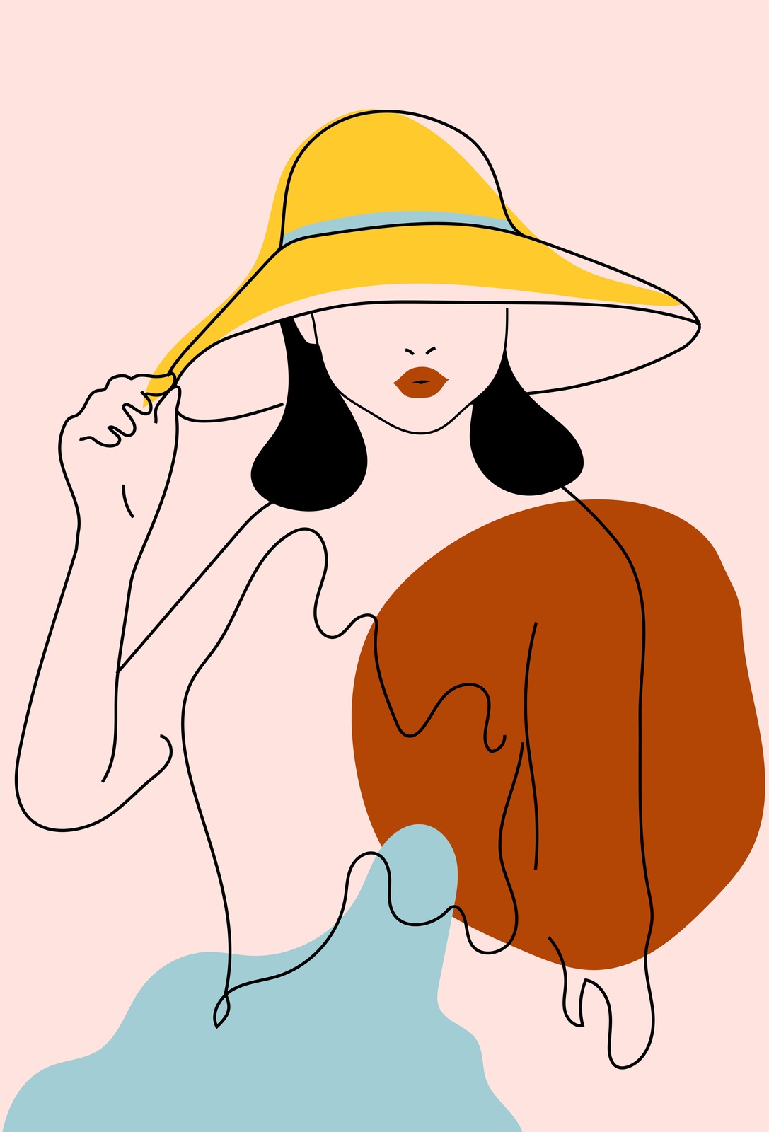 Bohemian Lady Yellow Hat Wall Art