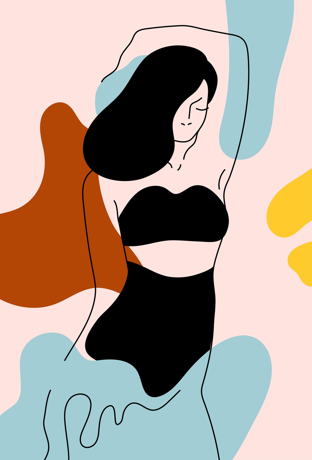 Abstract Woman Body Art Wall Art